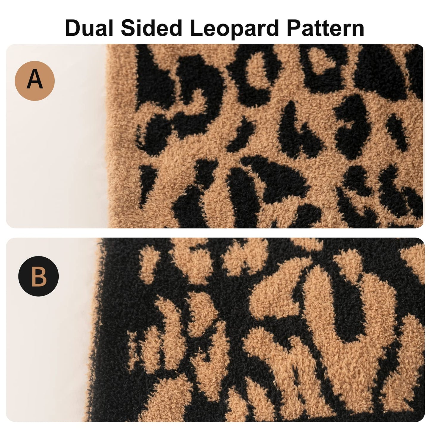 MH MYLUNE HOME Ultra Soft Leopard Throw Blanket (50x60 inches) Microfiber Blankets Plush Warm Reversible Cheetah Blanket Leopard Pattern Throw for Couch Bed Sofa - Brown, 50"x60"