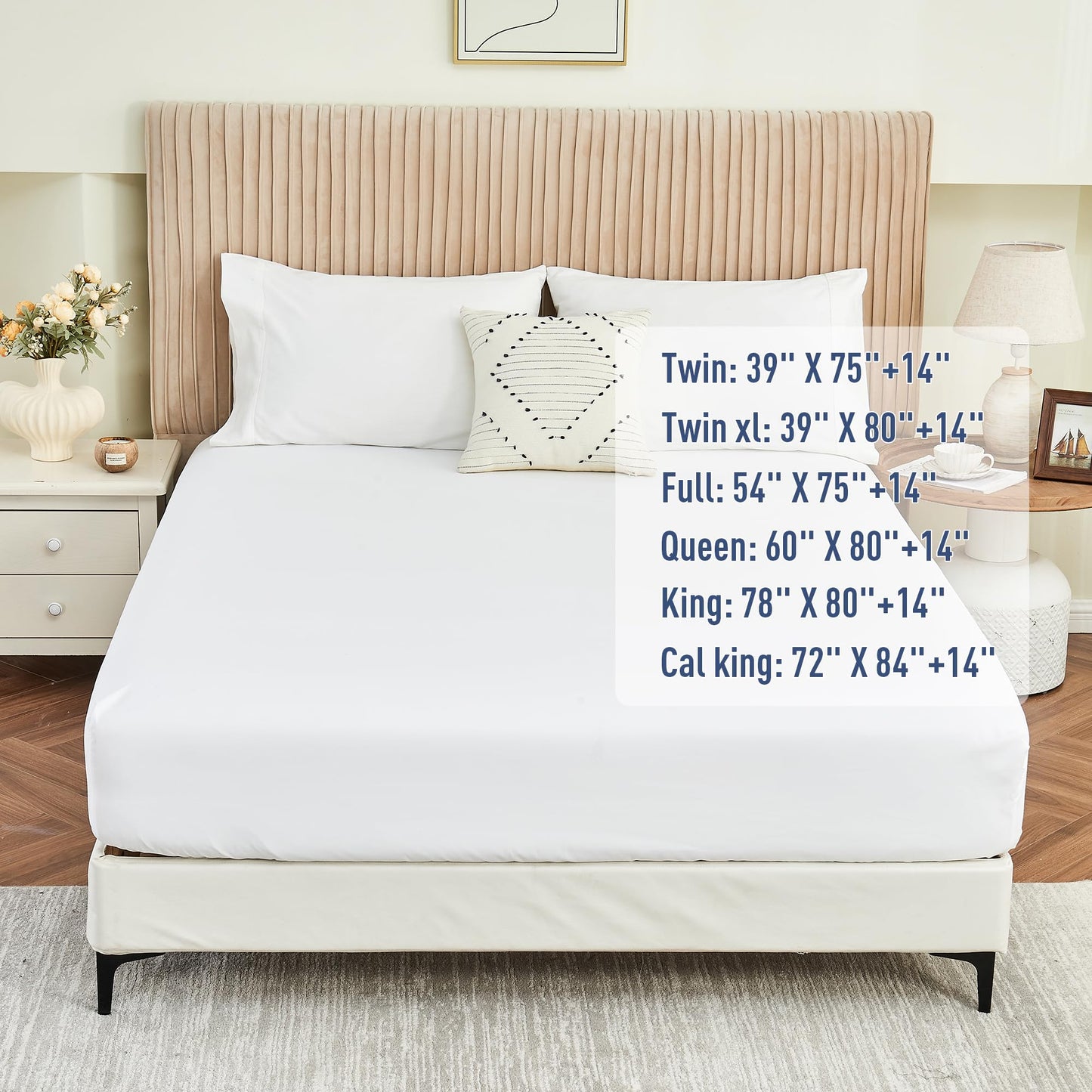 Yuurom Queen Fitted Sheet Only, Corner Straps Ultra Soft Brushed Microfiber Hotel Quality Bottom Sheet, Deep Pocket Fits 8-14 inches Mattresses, Luxury Durable Sheets for Queen Size Bed, White