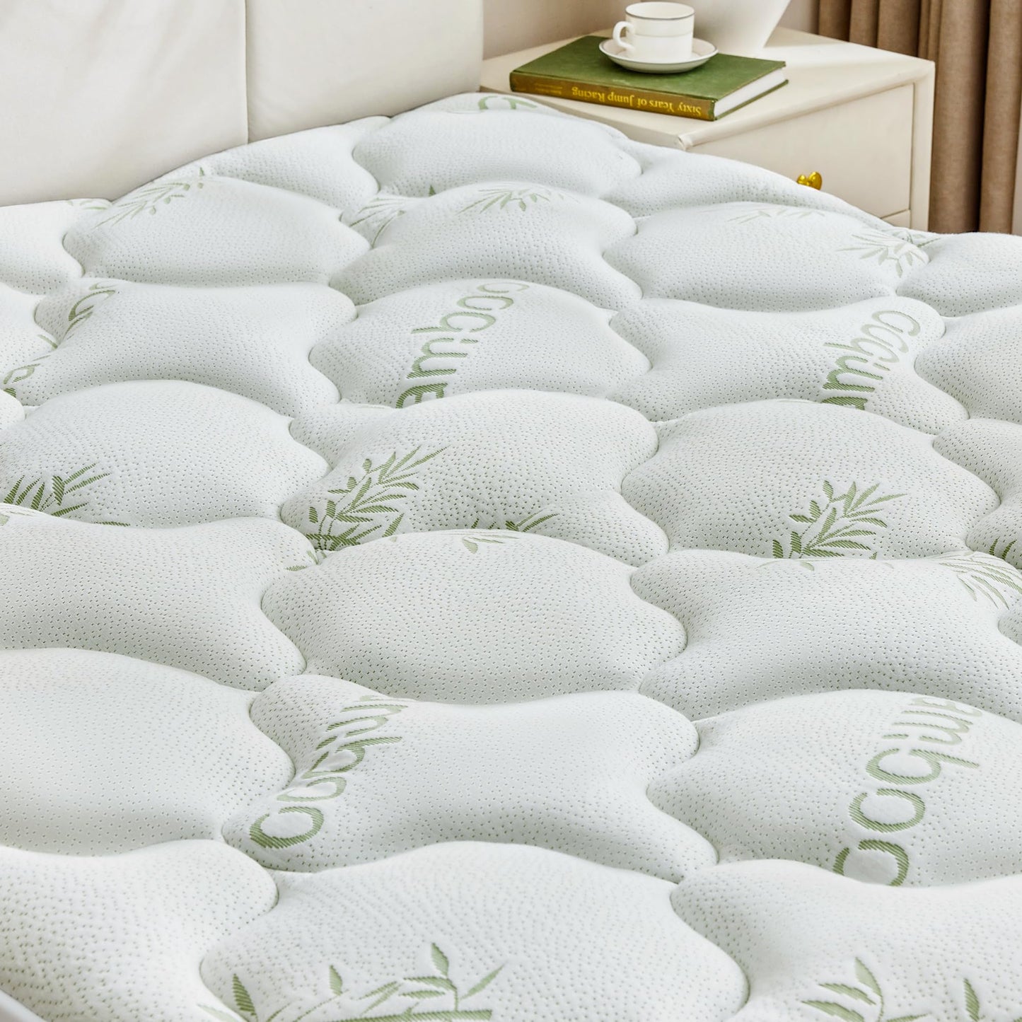 BDEUS Queen Mattress Topper Viscose Derived from Bamboo Extra Thick Mattress Pad, Ultra Soft Cooling Mattress Protector Cover with 21" Deep Pocket for Back Pain Relief