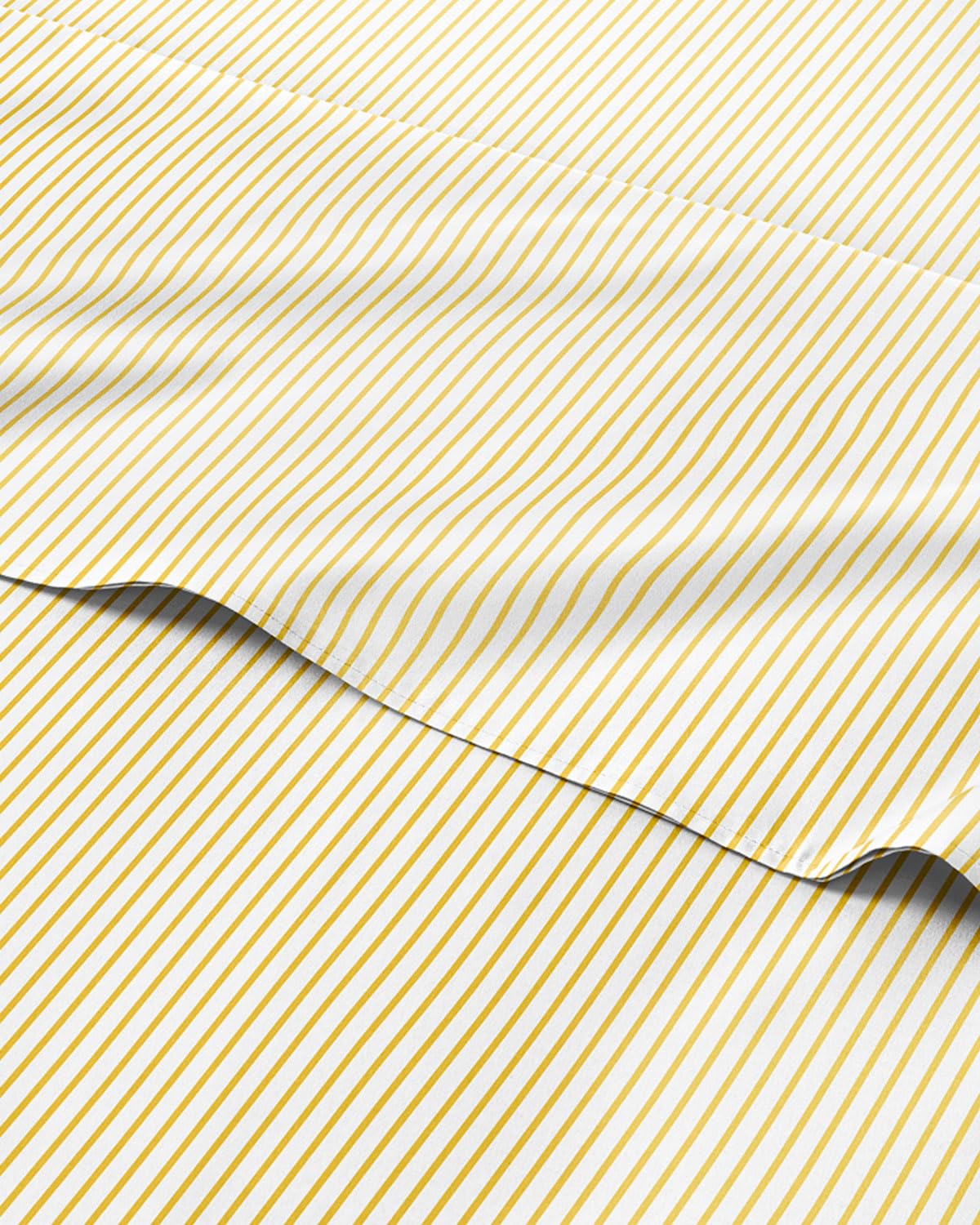 Yellow Striped Sheets - 1 Flat & 1 Fitted Sheet & 2 Pillowcases w/ Deep Pockets - Cozy, Wrinkle & Fade Resistant - Ultra-Soft, Comfy, Breathable & Cooling - Luxury Pinstripe Bedding - Queen Size