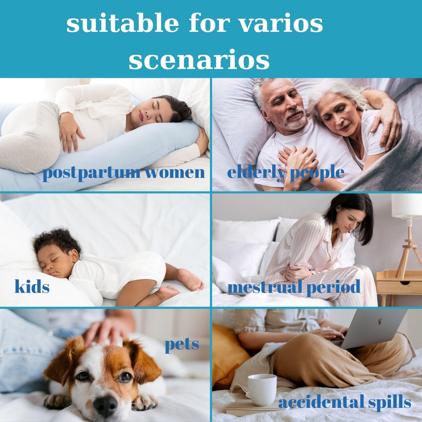 Queen Mattress Protector Deep Pockets -up to 18" deep- Quilted Fitted- Waterproof-Breathable-Noiseless-60 X78 inc Mattress Pad, Elastic Fitted Cotton Bed Mattress Cover,-White- (Queen)