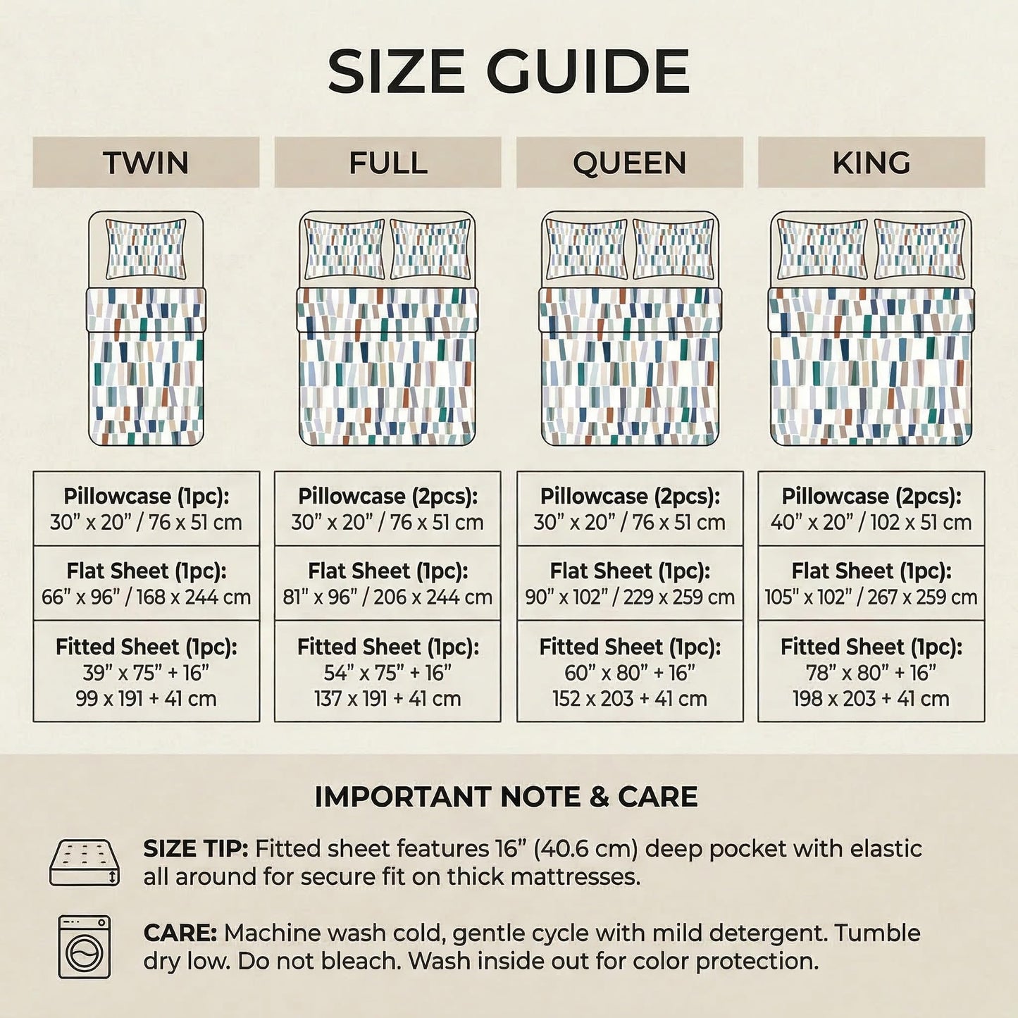YIYEA Queen Sheet Set, Premium Double Brushed Microfiber Bed Sheet Set for All Season, Soft Breathable, 16" Deep Pocket, Shrinkage and Fade Resistant, 4PC, Queen
