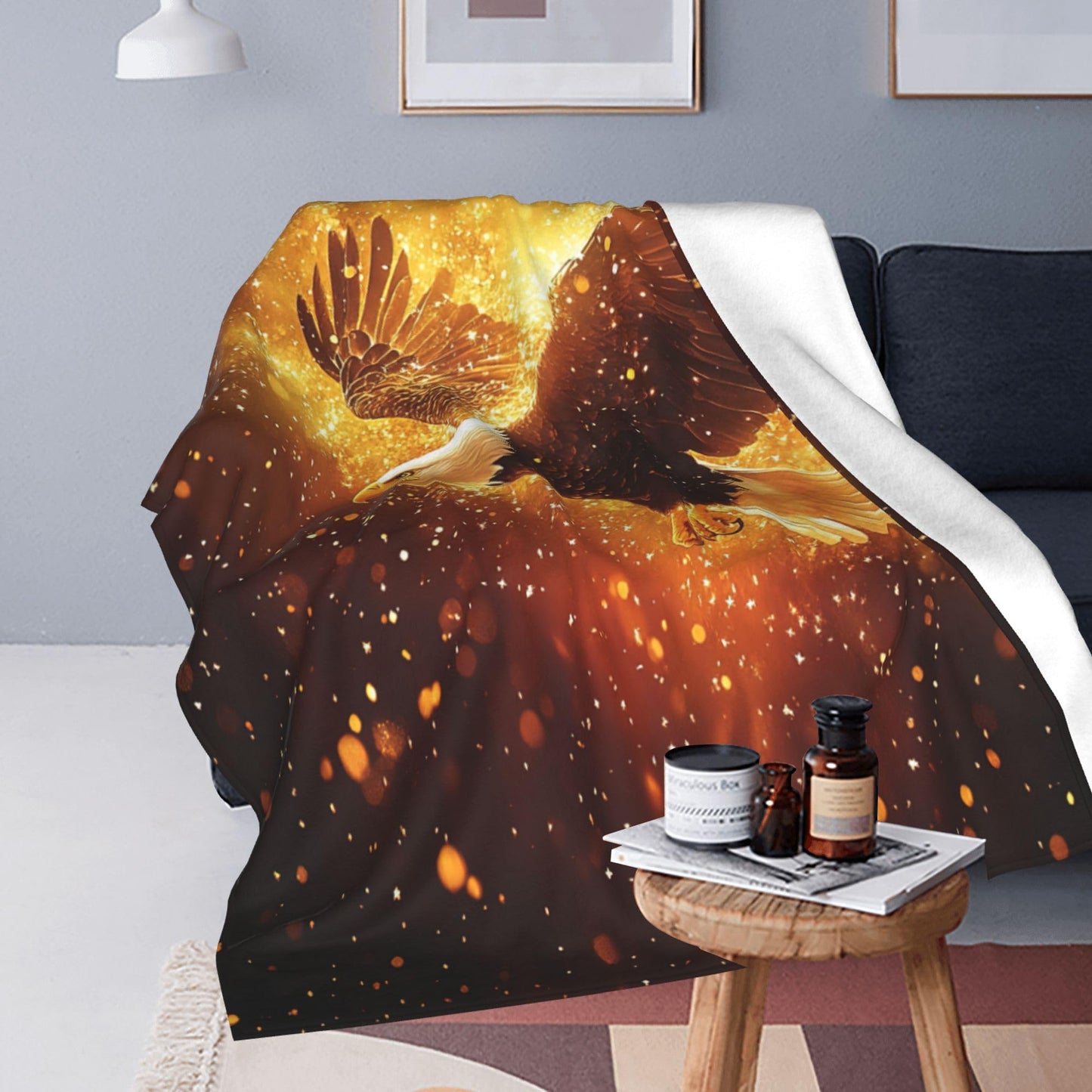 Eagle Throw Blanket Soft Warm Cozy Eagles Blankets Fuzzy Plush Fleece Eagle Blanket Gifts for Couch Bed Sofa Home Decor 40''X50''
