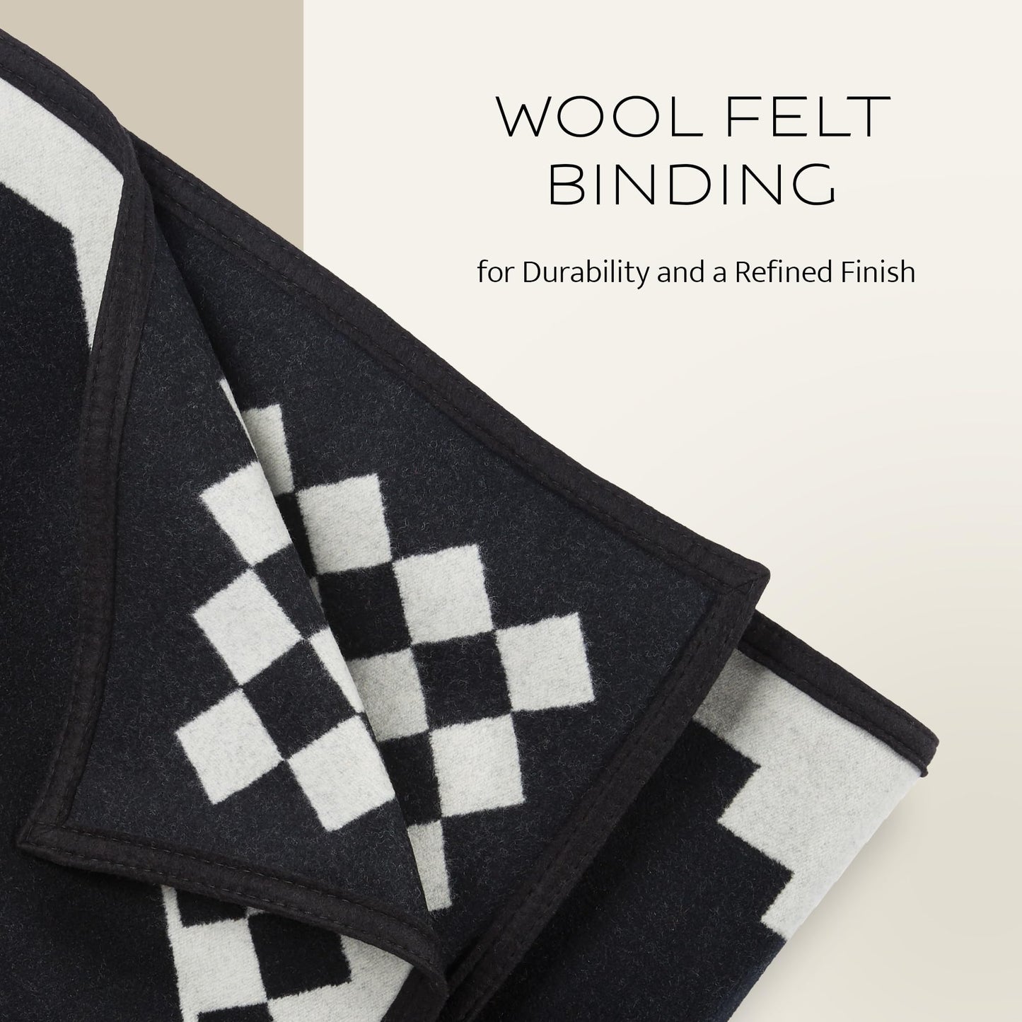 Pendleton Jacquard Unnapped Twin Blanket 64" x 80" - Heirloom Quality Virgin Wool, Reversible, Reinforced Ultrasuede Binding, Made in USA - Medicine Bow