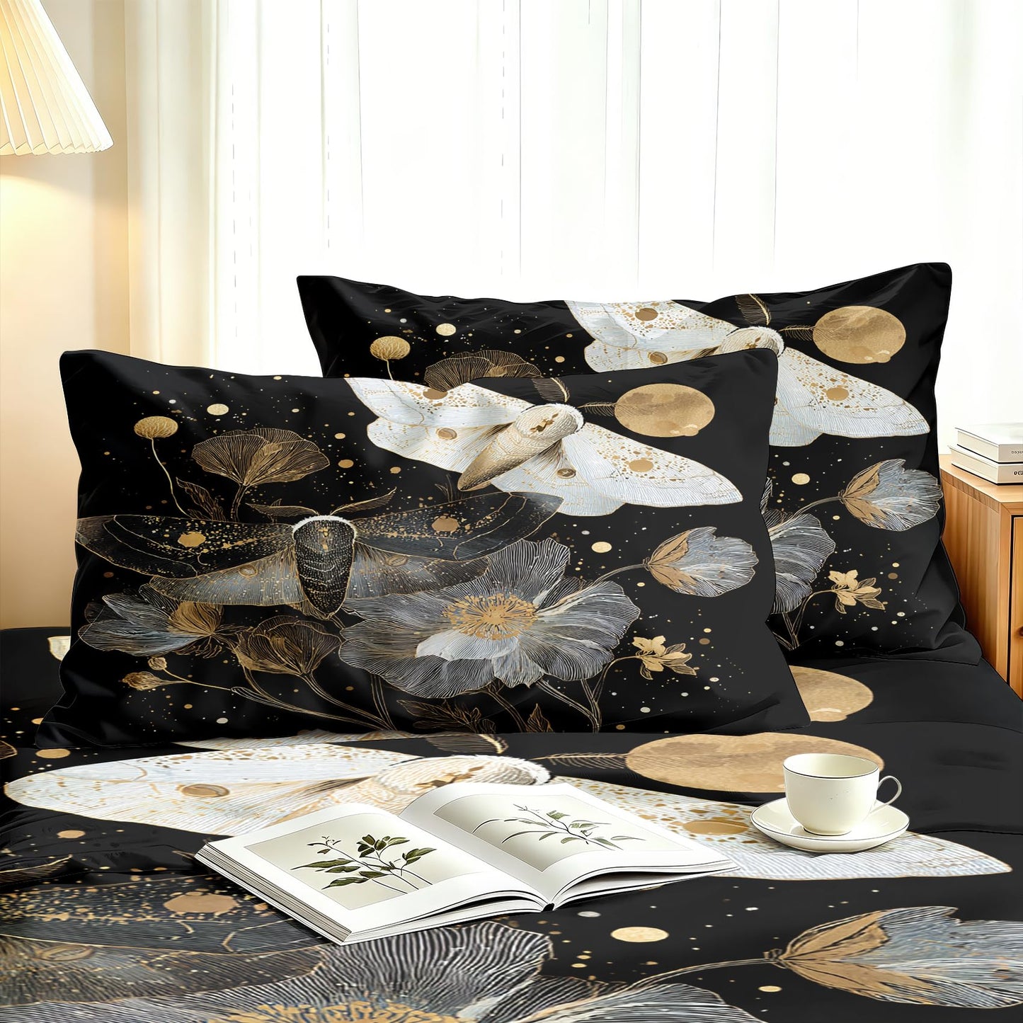 Luna Moth Full Sheet Set 4 Pcs Witchy Aesthetic Bed Sheets