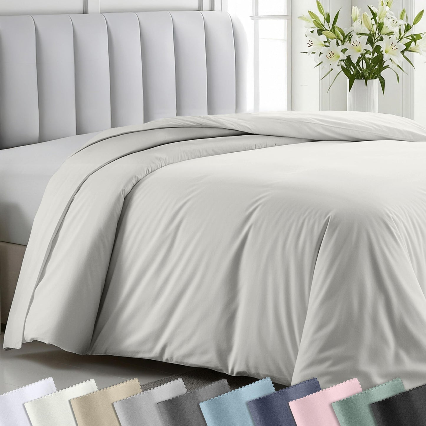California Design Den Full/Queen Duvet Cover Only - Winner Good Housekeeping Best Bedding Awards 2025, Soft 400 Thread Count Sateen, 100% Cotton Duvet Cover - Ivory (Pale Tone)