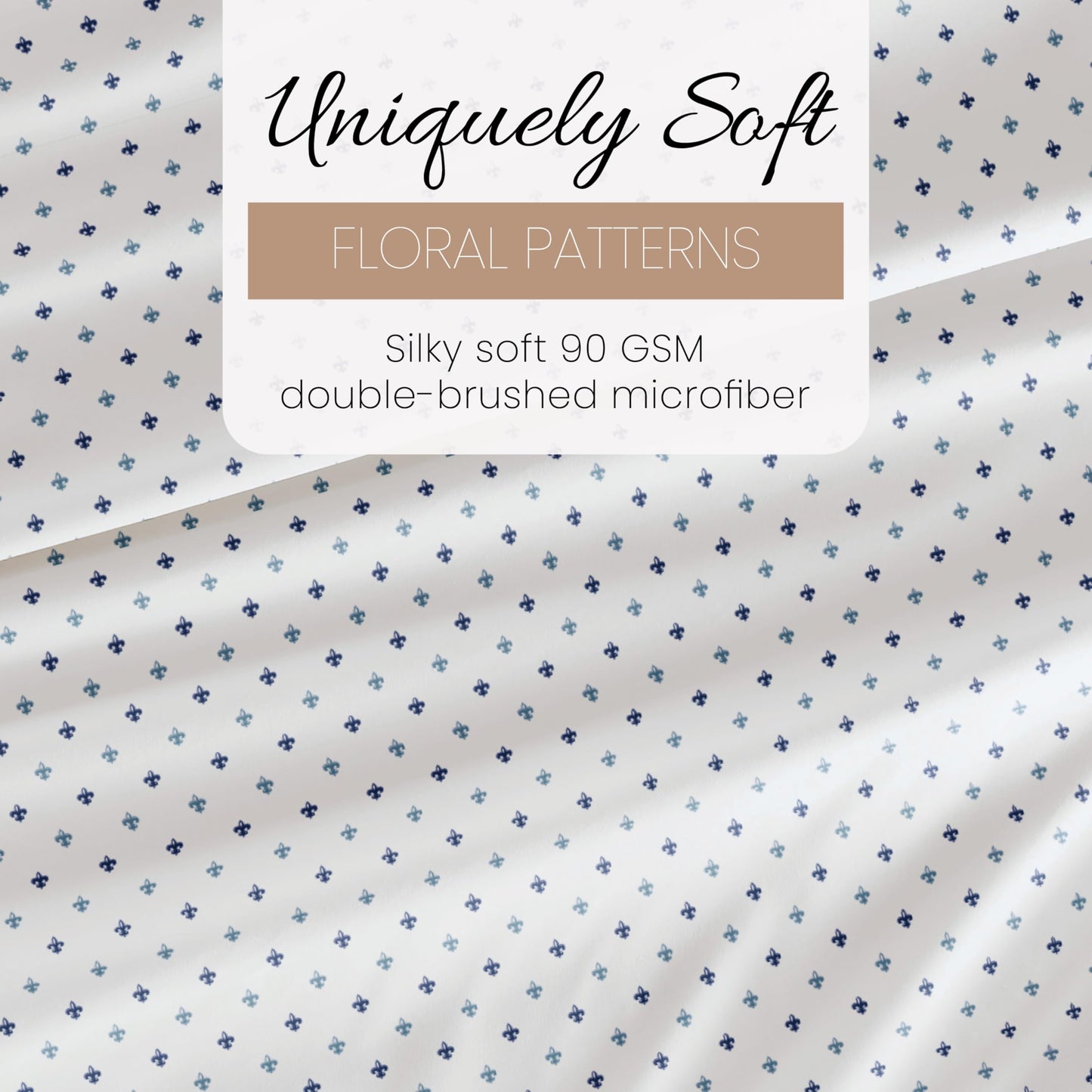 Linen Market 4 Piece Full Bedding Sheet Set (Navy Blue Lilies) - Sleep Better Than Ever with These Ultra-Soft & Cooling Bed Sheets for Your Full Size Bed - Deep Pocket Fits 16" Mattress