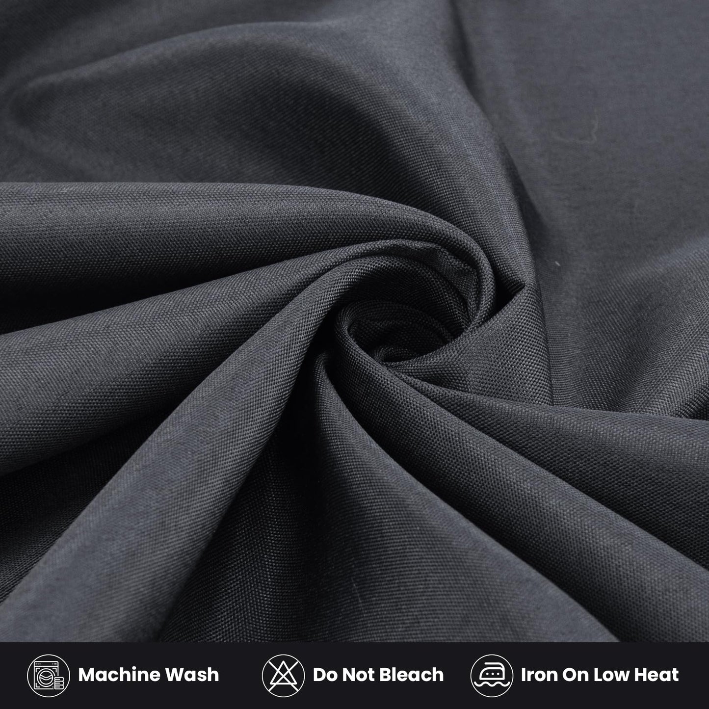 Ascoza 2 Pack Fitted Tablecloth for 6 Foot Rectangle Tables 72 x 30 Inch Black Table Covers Water Resistant Polyester Table Cloth for Wedding, Parties,Display, Trade Show (Black)