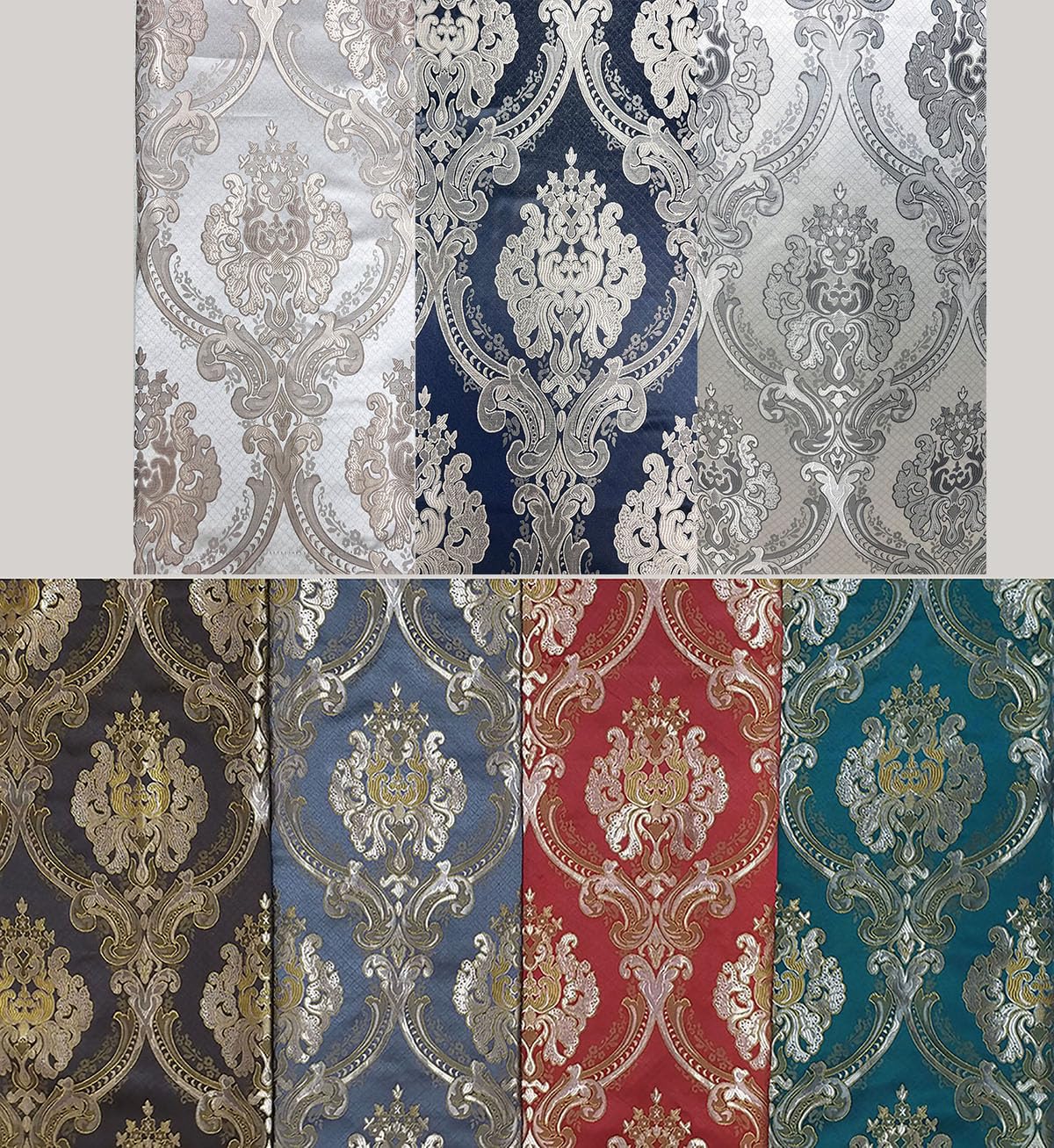 GOHD Luxe Love. Jacquard Window Curtain Panel Drape with Attached Fancy Valance. 2pcs Set. (Wine, 54" Wide x 84" Drop with 18" Valance x 2pcs)