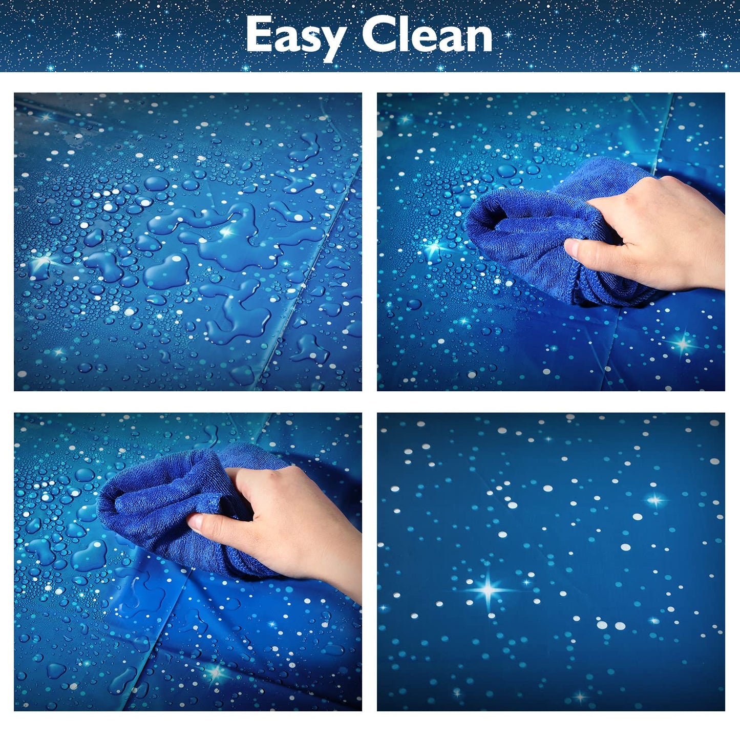 8 Pieces Space Tablecloth Starry Night Tablecloth Decorations Plastic Galaxy Table Cover Space Stars Theme Party Supplies for Birthday Home Decorations, 54 x 108 Inch