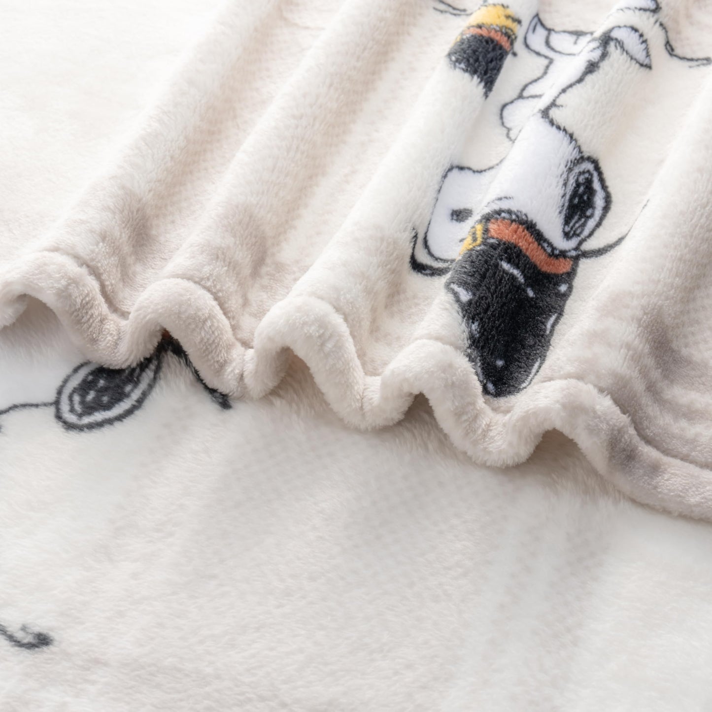 Berkshire Blanket Peanuts® VelvetLoft® Cute Character Snoopy Plush Throw Blanket,Lakeside Plaid Harvest Snoopy and Woodstock Grey,Throw 55 in x 70 in (Official Peanuts® Product)