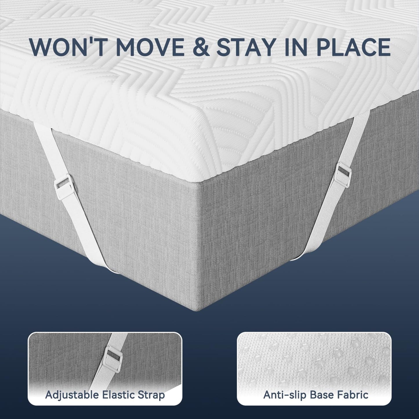 ELEMUSE 4 Inch Twin XL Memory Foam Mattress Topper, College Dorm Room Essentials, Gel Foam Bed Topper with Washable Cover, Non-Slip Back to School Bedding, CertiPUR-US