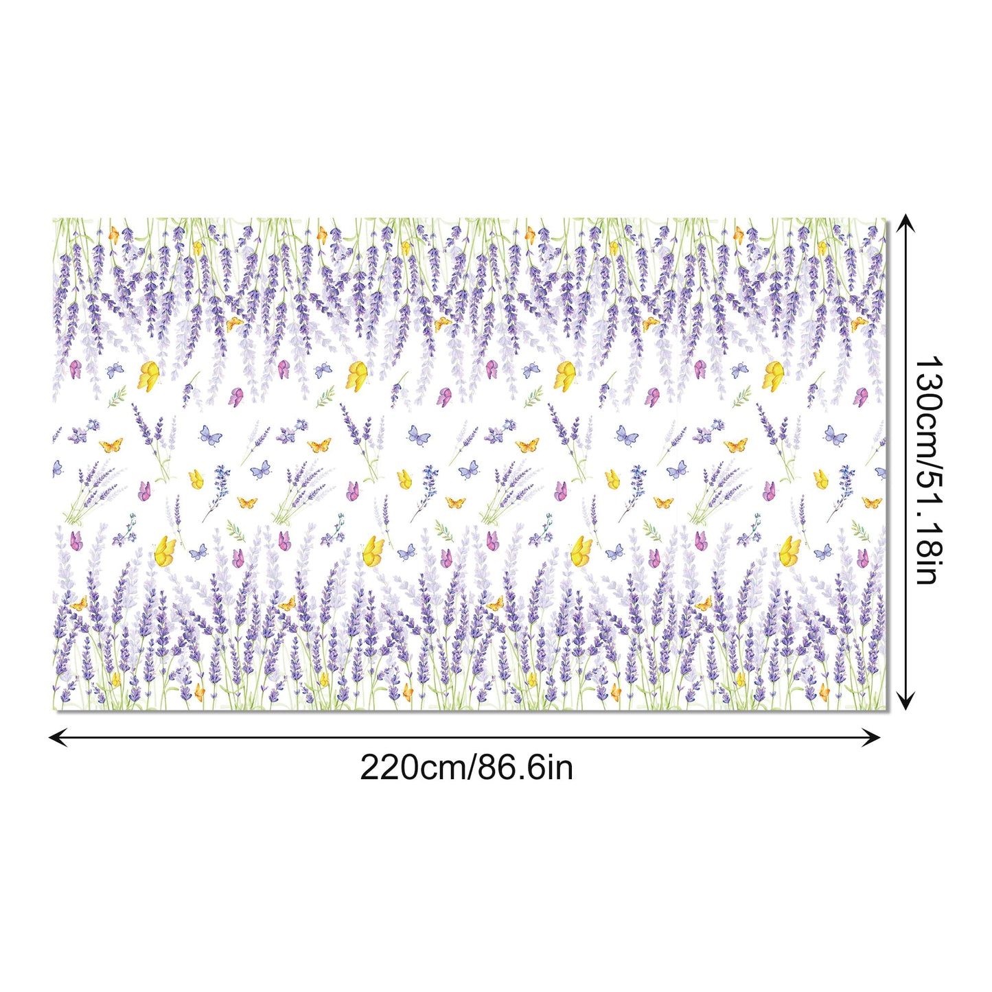 CC HOME 1Pc Purple Lavender Party Plastic Tablecloth 54 x 87 Inch Long Table Cover, Spring Butterfly Party Tablecover for Lavender Flower Kids Baby Shower Birthday Dinner Picnic Kitchen Event