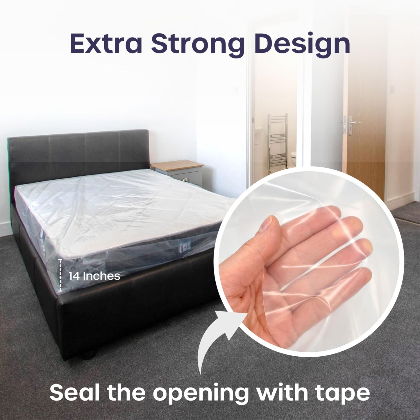 Queen Size Mattress Bags for Moving and Storage - Heavy Duty, Reusable and Waterproof Queen Mattress Bag- Protect Beds from Stains, Dust, and Pest Damage