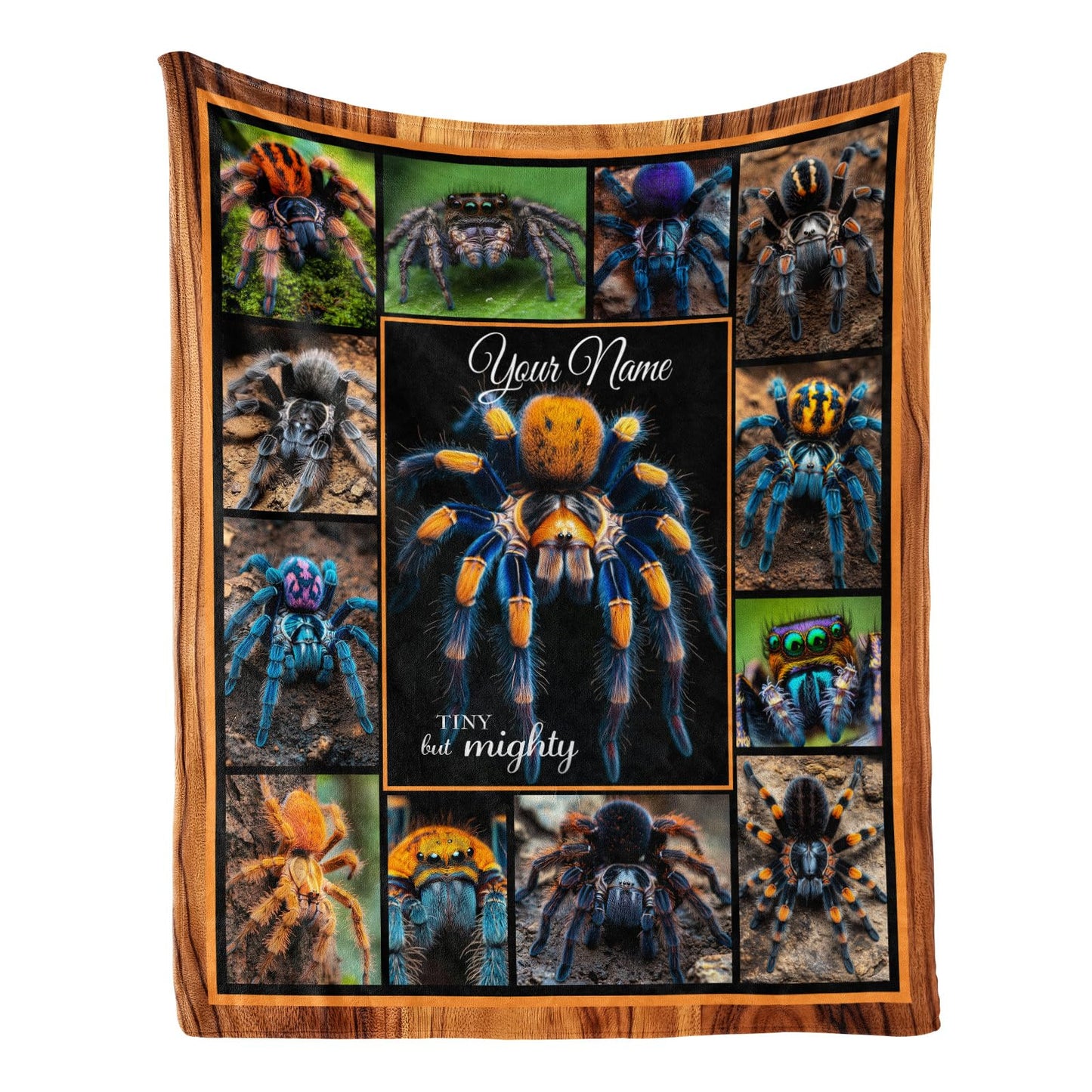 Levens Personalized Spider Blanket Gifts for Tarantula Lovers 60"x50" Custom Blanket with Name, Tarantula Throw Blanket for Men Women Kids Soft Flannel Blanket for Couch Sofa Bed Birthday Gifts Idea