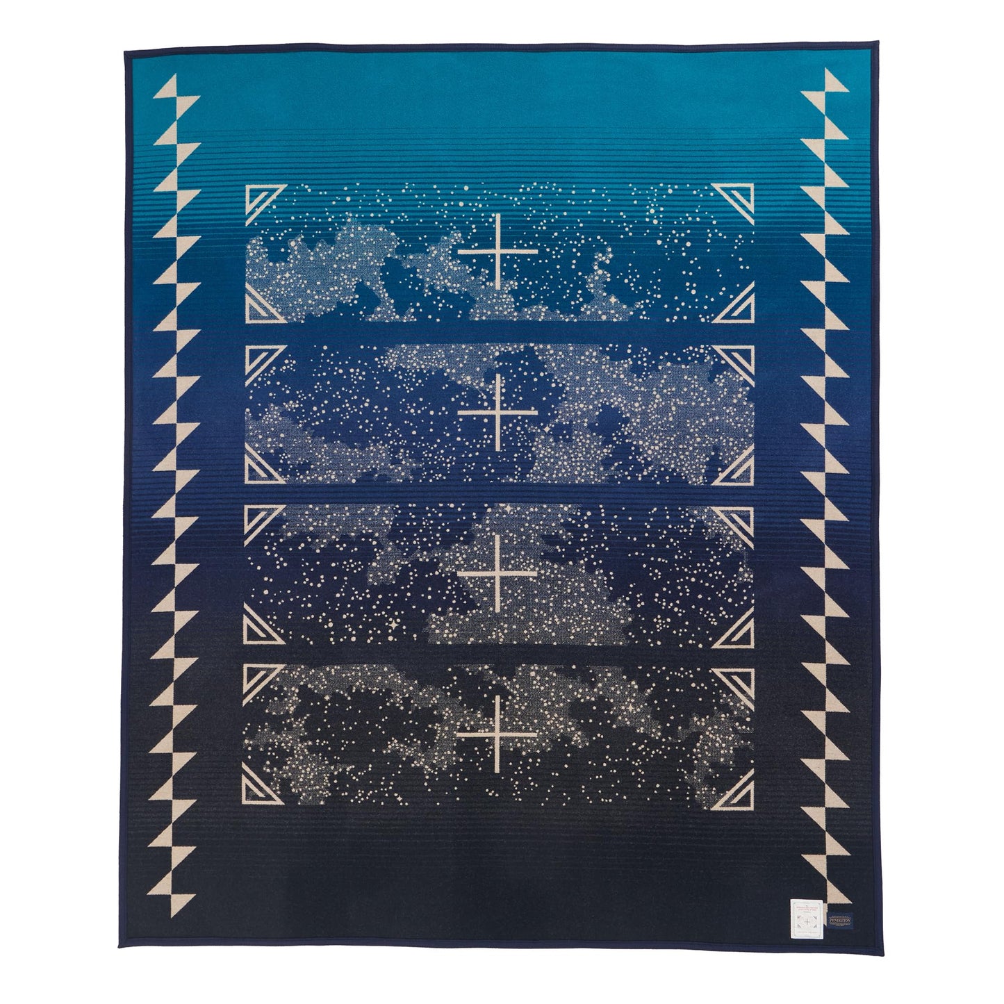 Pendleton American Indian College Fund Blanket - 64" x 80" Wool Cotton Soft, Reversible Blanket, Ultrasuede Binding, Made in USA - Infinite Prayer