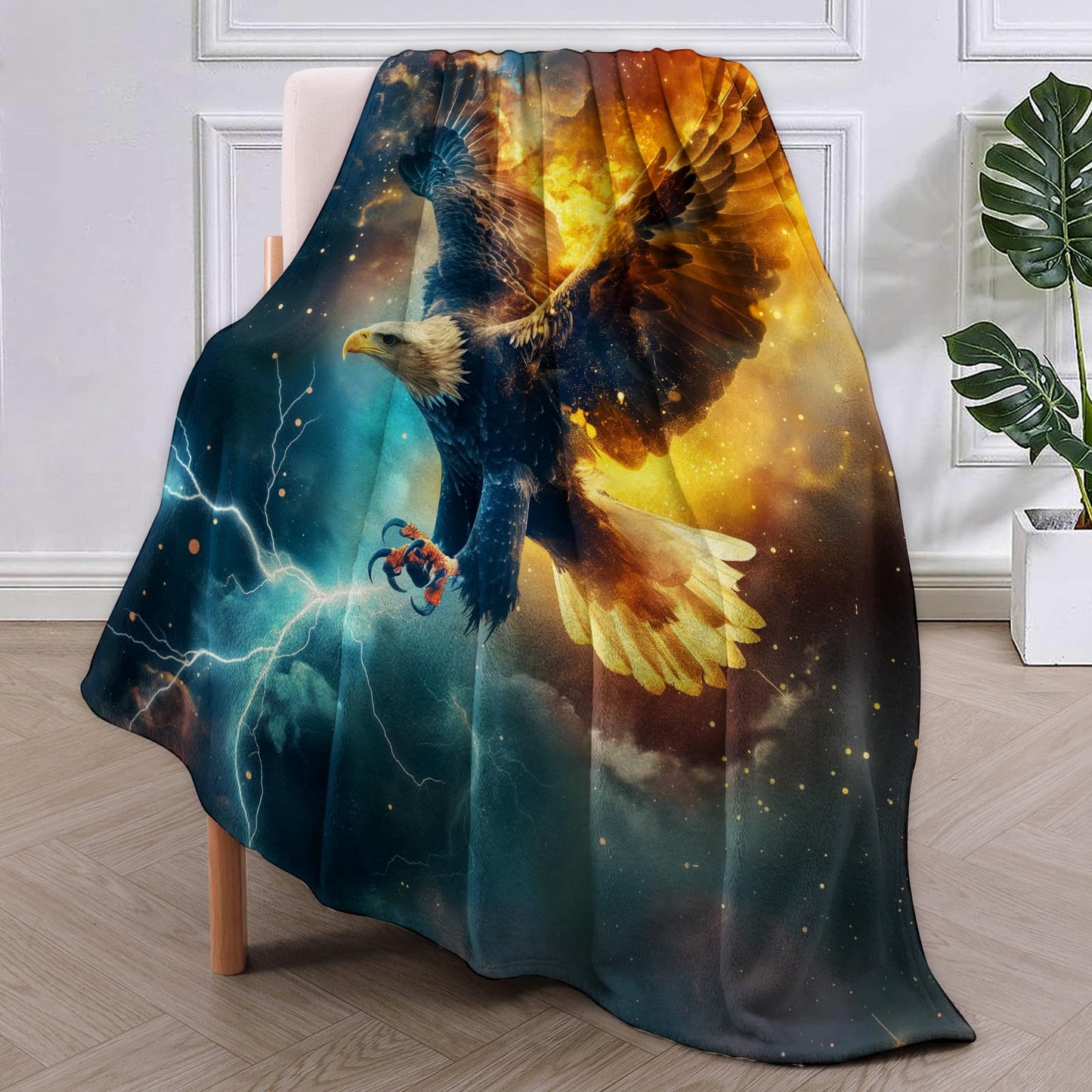 VANZEV Eagle Blanket, 50"x60" Flannel Fleece Throw for Kids & Adults, Ultra-Soft and Warm Home Decor, Eagle Gift