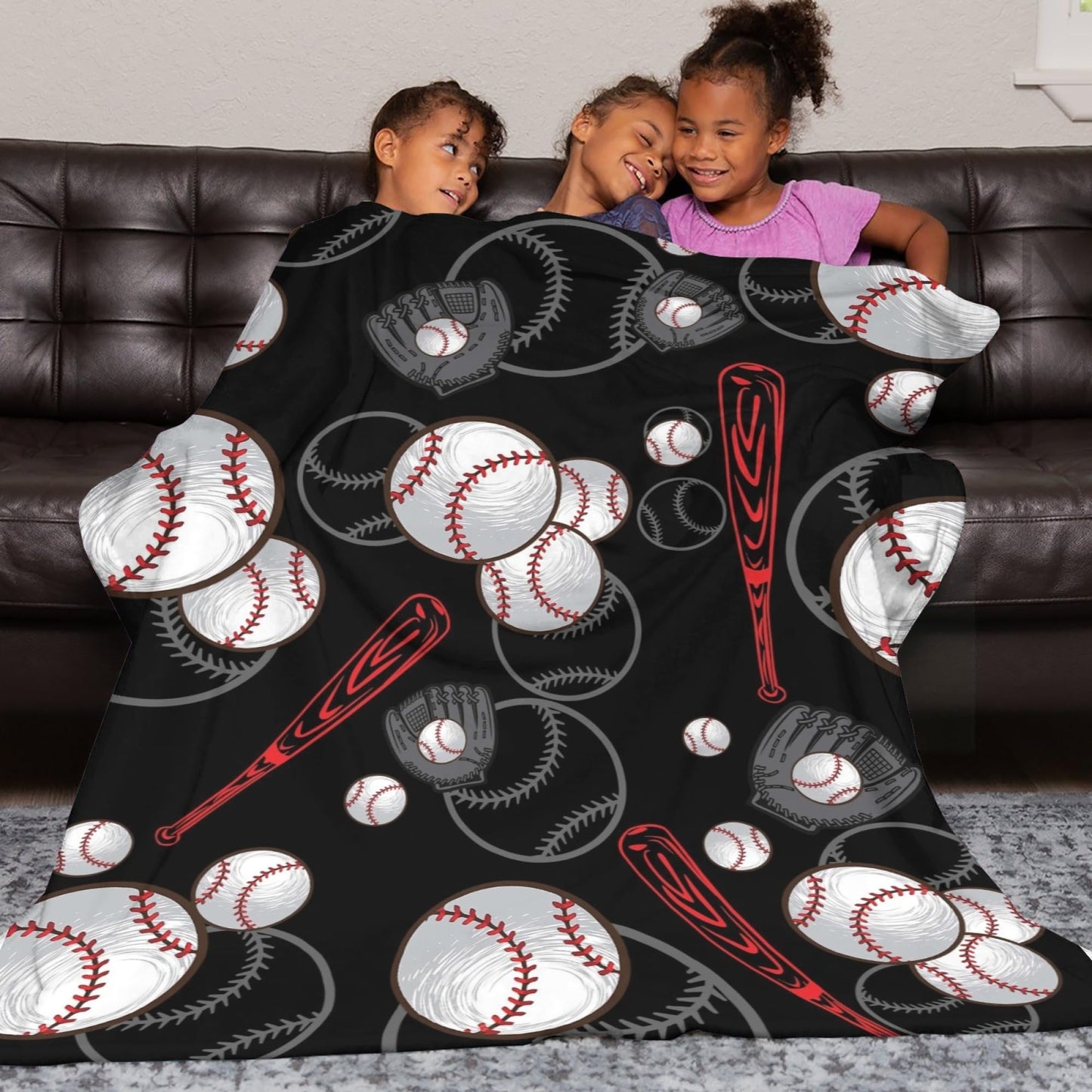 Baseball Blanket Gifts, Baseball Throw Blanket for Boys, Baseball Gifts for Kids, Teens, Adults Baseball Lovers, Sport Baseball Print Soft Cozy Blanket for Couch Bed (50"X40", Baseball)
