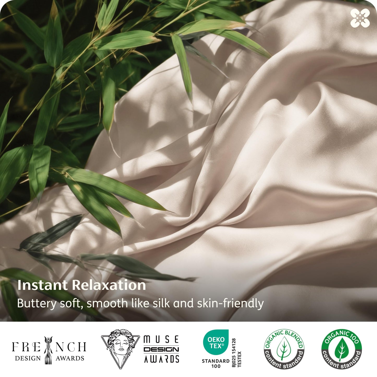Bedsure 100% Organically Grown Bamboo Viscose Duvet Cover Set King Size | Cooling Bedding Set for Hot Sleepers | PureWoven Luxury Silky Soft | No Insert | 2 Pillow Shams (Beige, 104"x90")