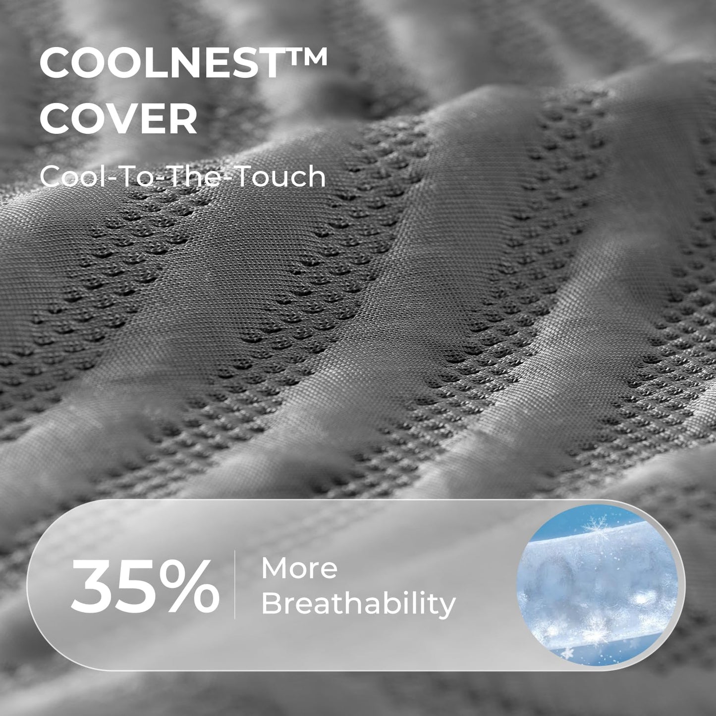 Sweetnight CoolNest 16 inch King Mattress, Cooling King Size Memory Foam Mattress for Cool Night Sleep, 5-Zone Ergo Support for Pressure Relief, Medium, CertiPUR-US Certified
