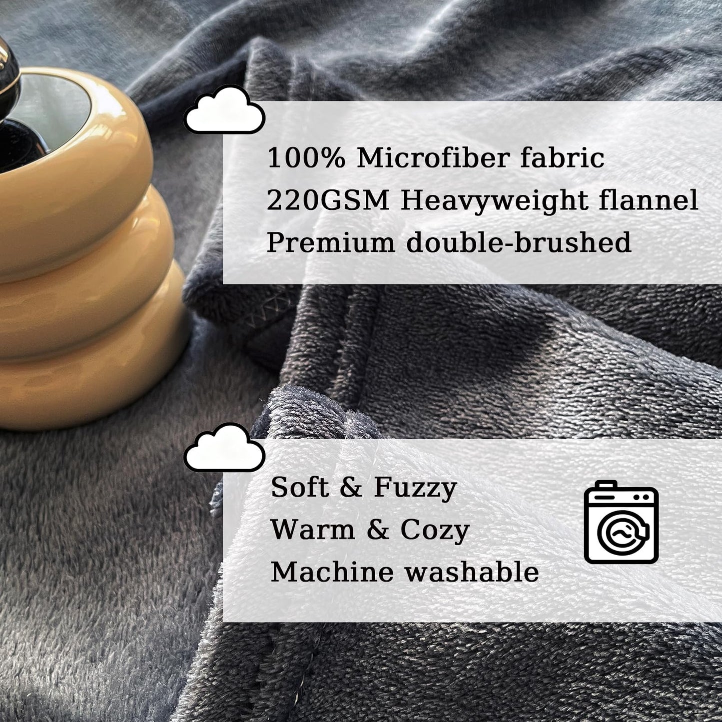 MorroMorn Luxury Plush Fleece Fitted Sheet Sets with 20" Deep Pocket for Thick Mattresses 360° Snug Fit Non-Slip, Ultra Soft 3-Piece Bedding Set Cozy Warm for Cold Sleepers (Dark Grey, Twin)