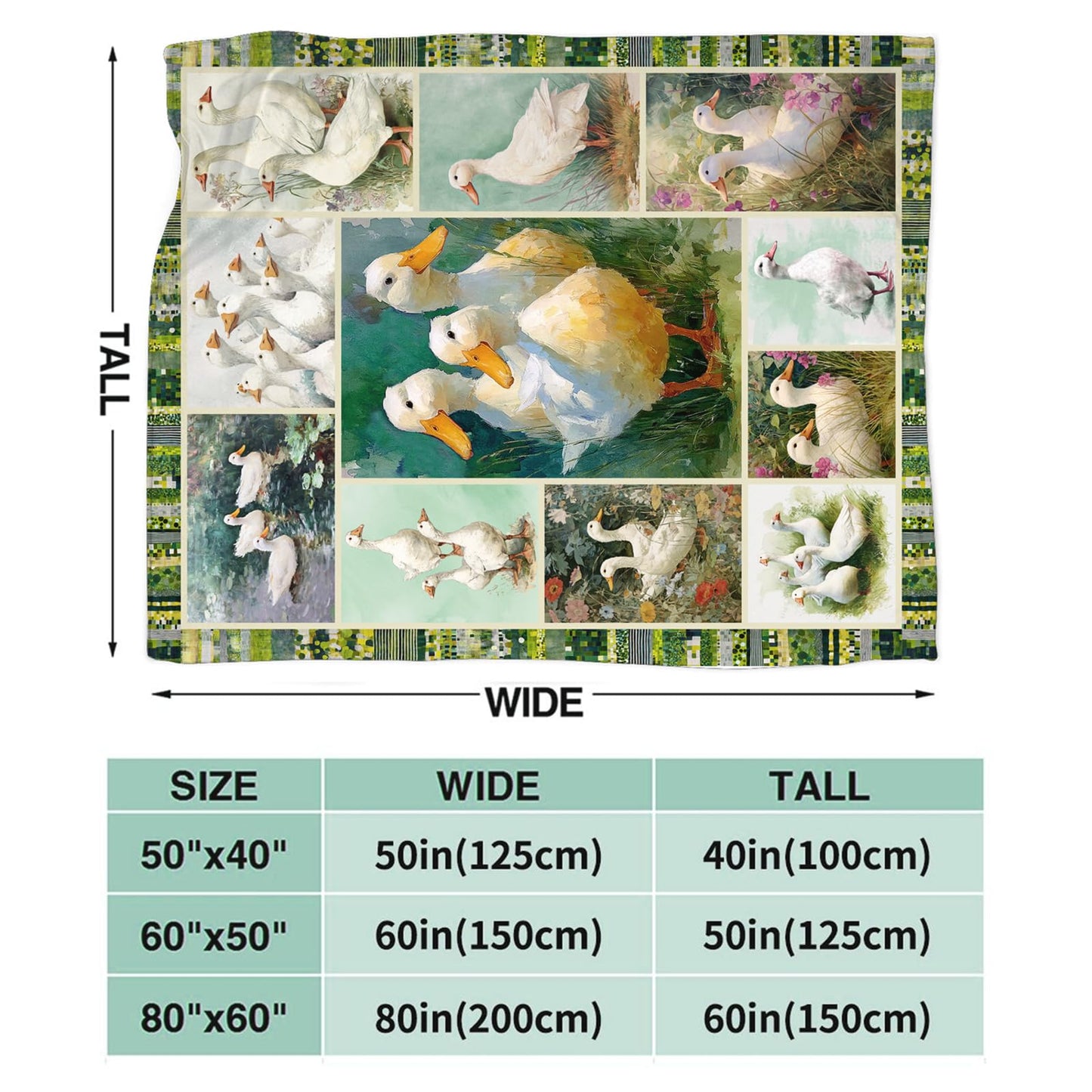 Dynova Duck Blanket Cozy Plush Funny Duck Throw Blankets Fuzzy Flannel Fleece Animal Decor Gifts for Girls Boys Women Men 50"X40"