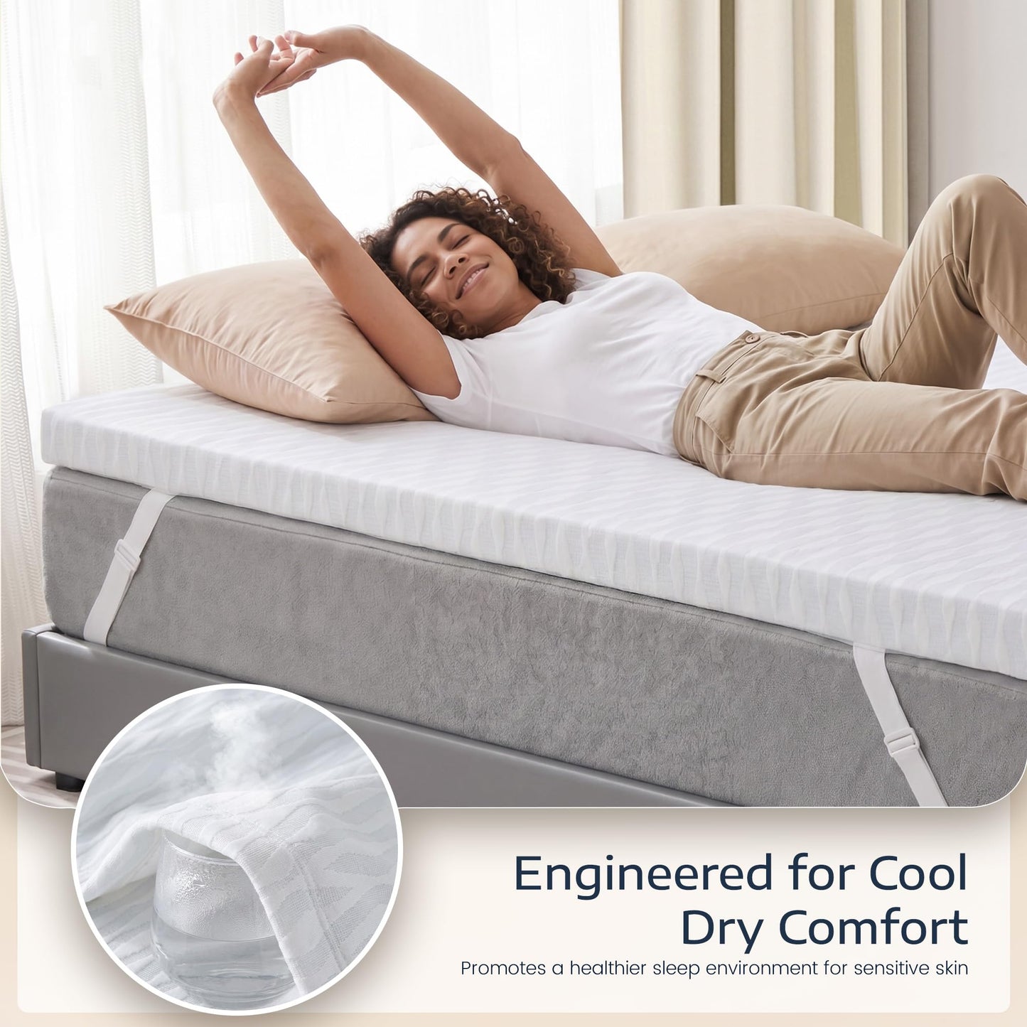 Homkdom 3 Inch Gel Memory Foam Mattress Topper Twin Size, Cooling Mattress Pad for Pressure Relief, Mattress Topper for College Studends, Dorm Room Essentials