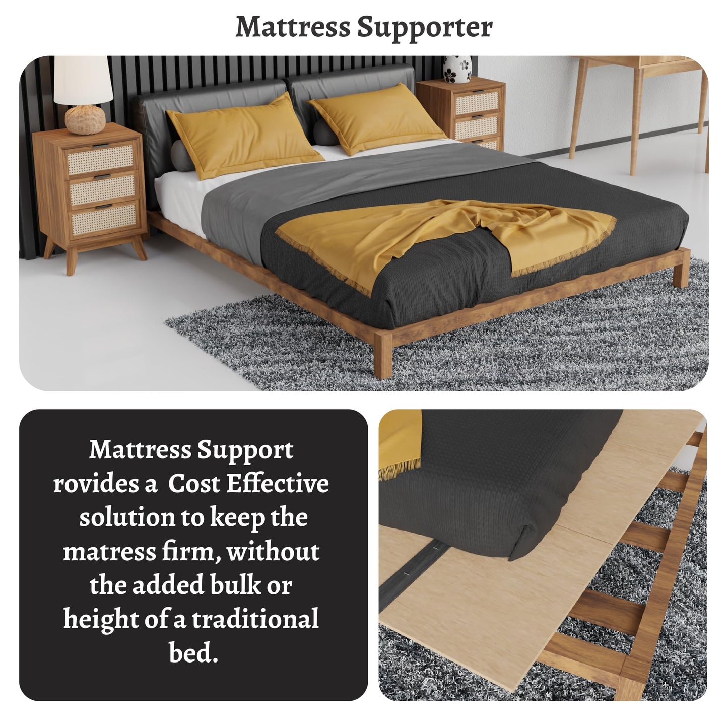Greaton, Folding Bunkie Board – Low-Profile 74″ x 37.5″ Mattress Support Platform for Daybeds, Bunk Beds, Futons & Metal/Wood Frames – Prevents Sagging, Easy to Install & Store