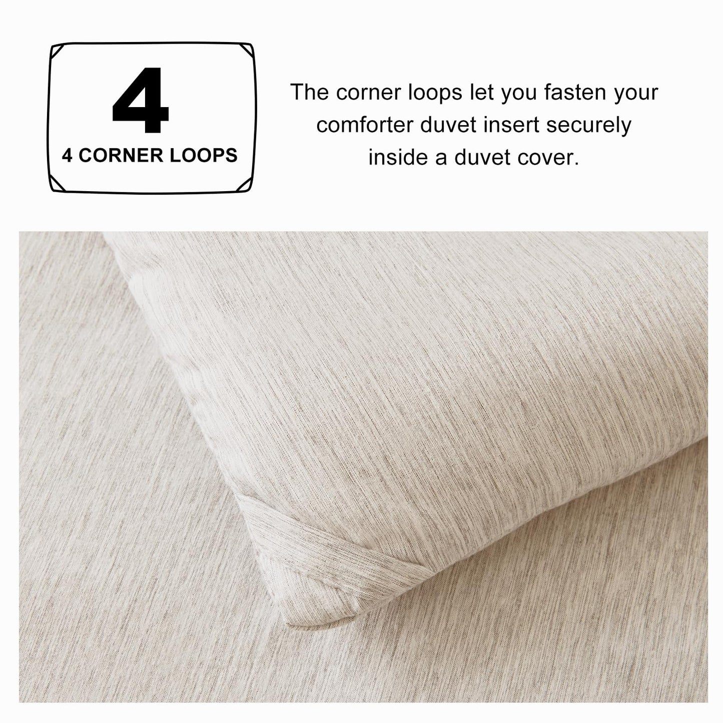 CozyLux Queen Comforter Set 3 Pieces, Heathered Beige Luxury Comforters Queen Size Bedding Set, Breathable Lightweight Down Alternative Comforter with 2 Pillow Shams, All Seasons Bed Set Gift for Home