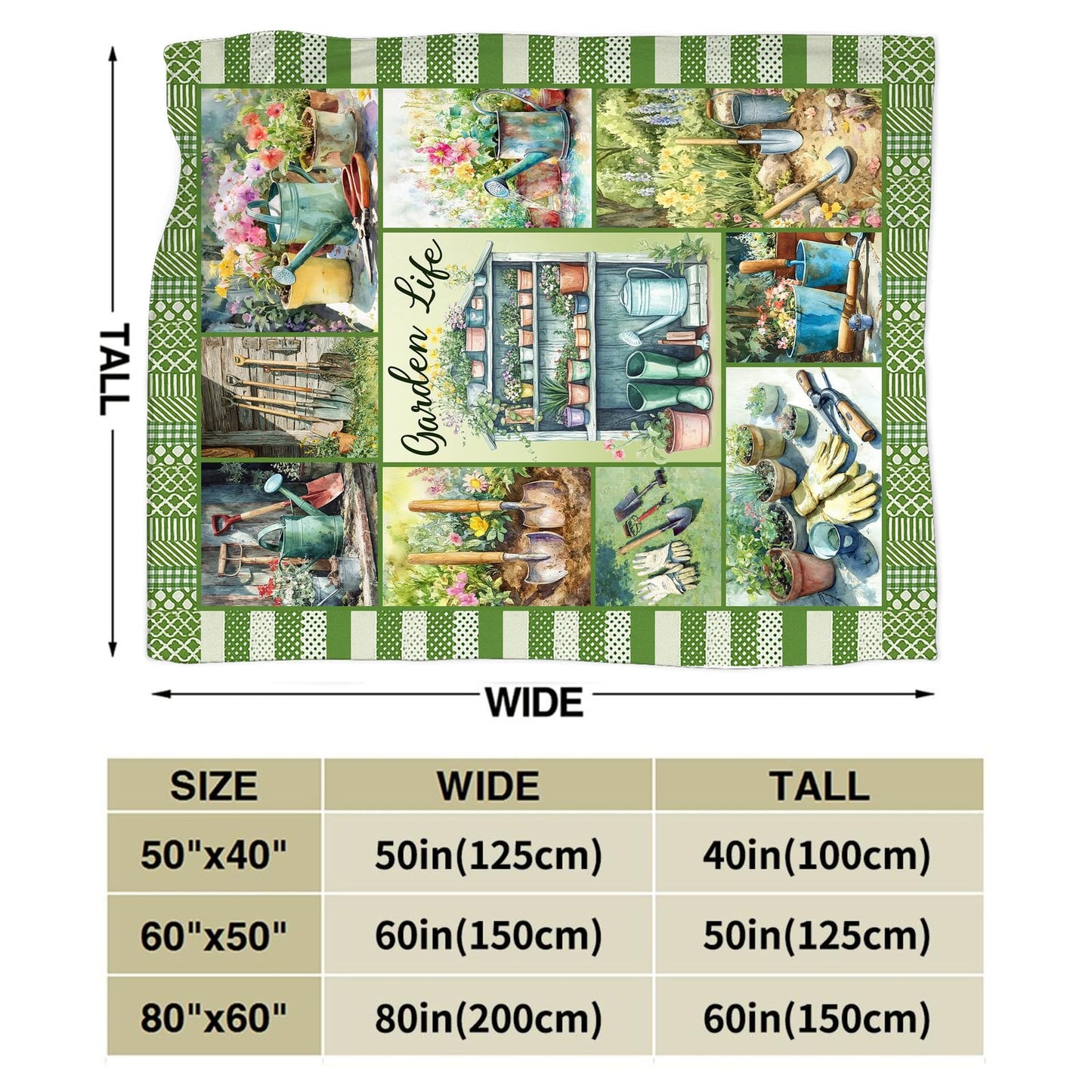 Plant Gardening Blanket Soft Fuzzy Fleece Plants Flower Garden Life Blankets Decor Cozy Warm Plush Flannel Blanket Gifts for Boys Girls Men Women Home Chair Sofa Couch Bed 50"X40"