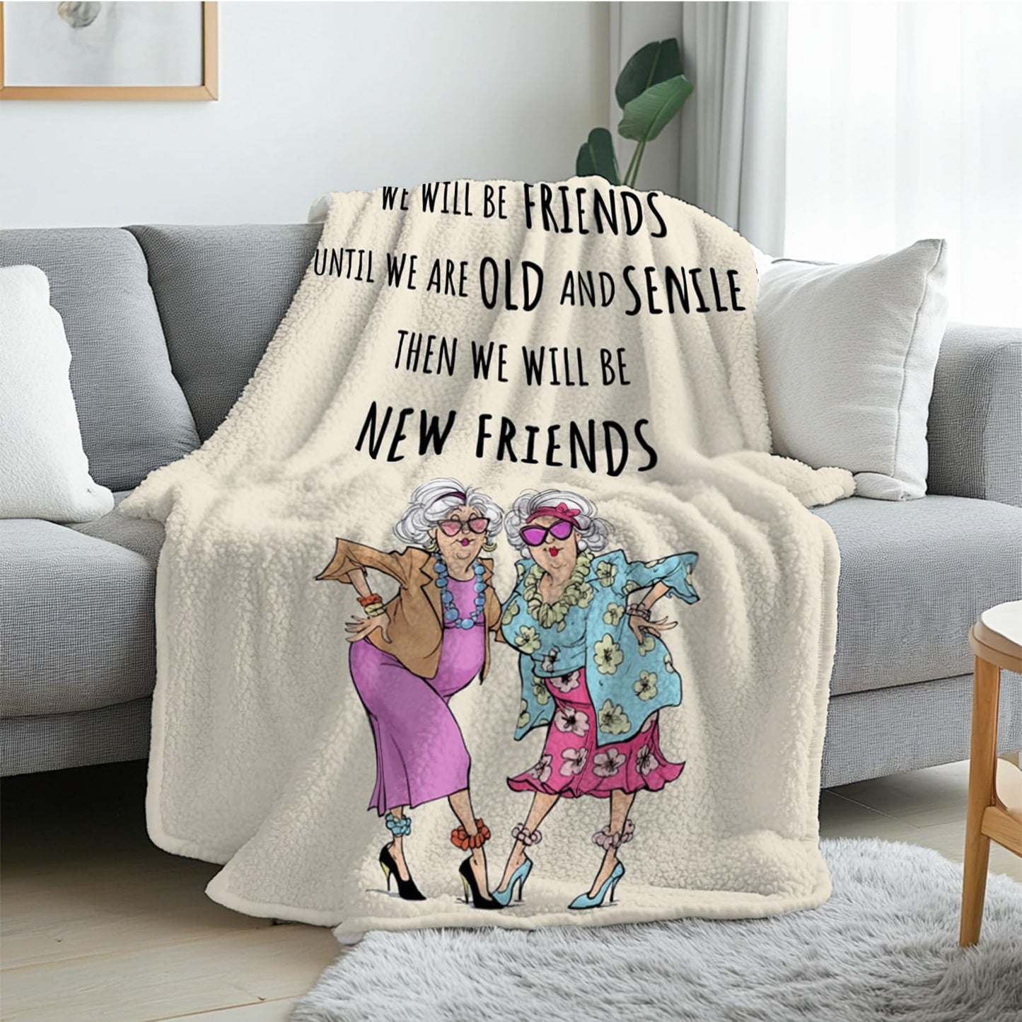 Soft Friend Blanket for Women, Warm and Cozy Friendship Gifts for Women, Friends Blanket for Friendship, Birthday, Warm Throw Blanket Gifts for Chritsmas Thanksgiving 50x60