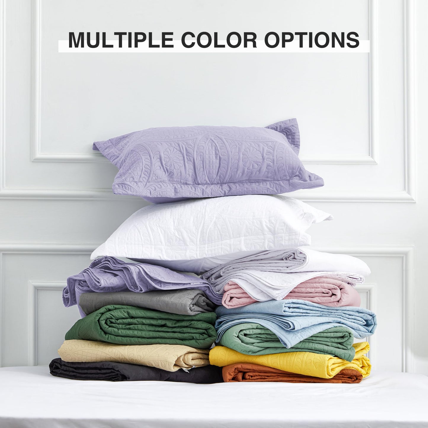 Love's cabin King Size Quilt Bedding Set Lavender Bedspreads - Bed Lightweight Bedspread Comforter - Coin Pattern Bedding Coverlet for All Season - 3 Pieces (1 Quilt, 2 Pillow Shams)