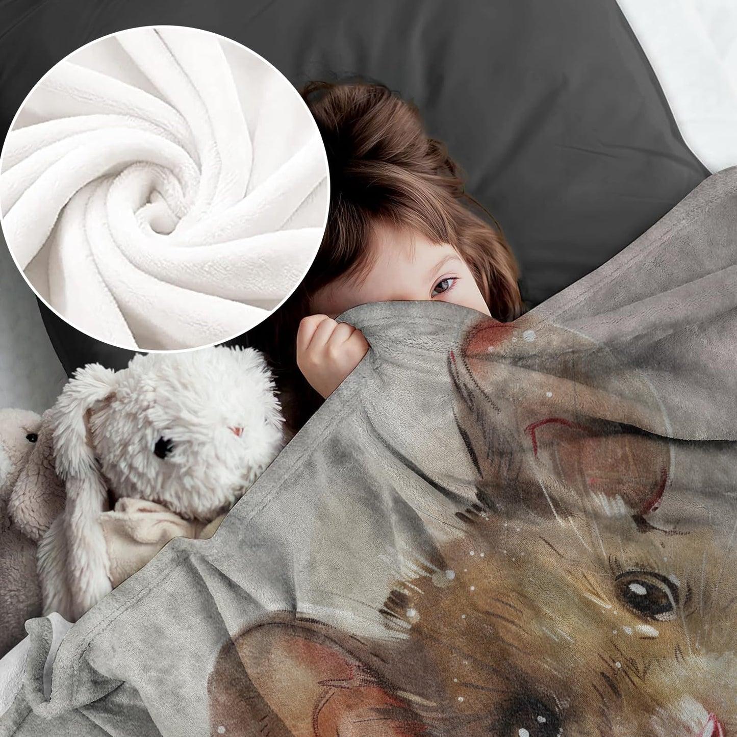 cromcu Rat Blanket for Kids and Adults, Flannel Mice Blankets, Adorable Mouse Throw Blanket for Sofa Couch Bed Living Room Decor Gifts, Single-Sided Printing, 50x60 Inches