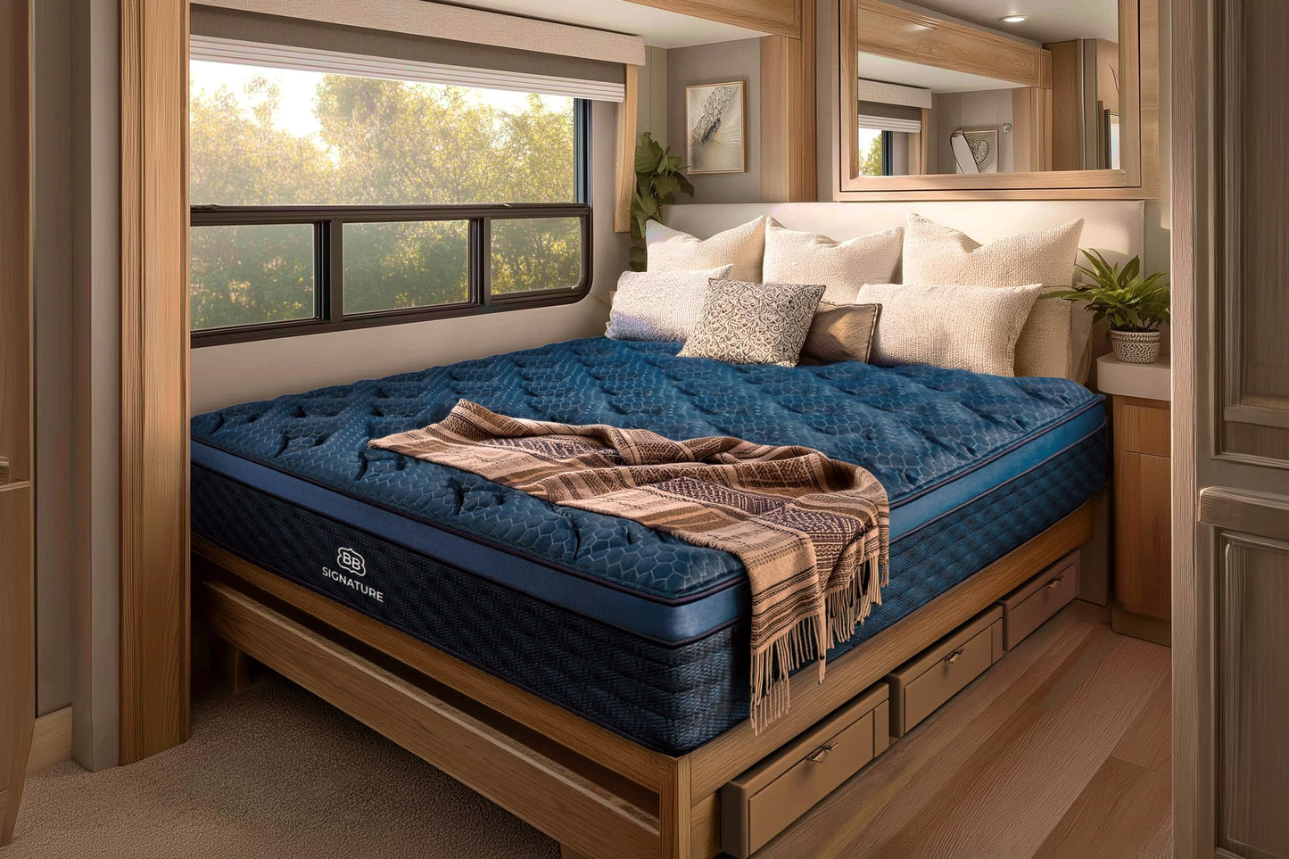 Brooklyn Bedding Signature Hybrid RV King 70"x80" 13 Inch Mattress, Soft Feel, CERTIPUR-US Certified Foam