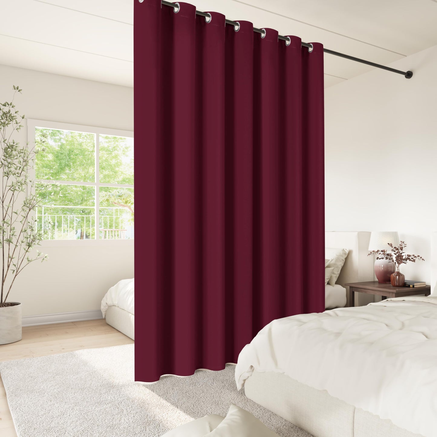 ChrisDowa Room Divider Curtains 84 Inches Long Sliding Door Curtain 1 Panel
