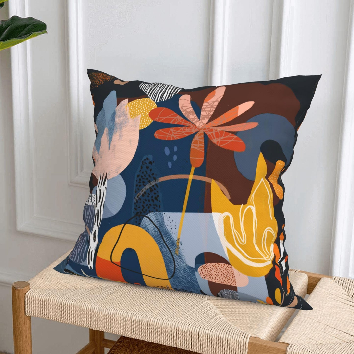 Zntuv Abstract Art Throw Pillow Covers 18 X 18 Inch Set of 4 Decorative Cushion Cover Home Decor for Sofa Chair Couch Bedroom Living Room
