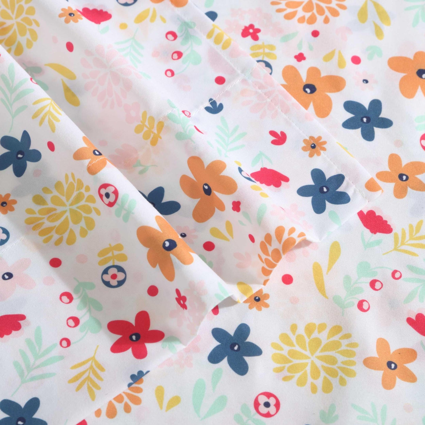 Eddie Bauer Kids - Full Sheets, Stain-Resistant Toddler Bedding with Matching Sham(s), Super Soft, Ideal Girl Room Essentials (Colorful Floral Pink, Full)