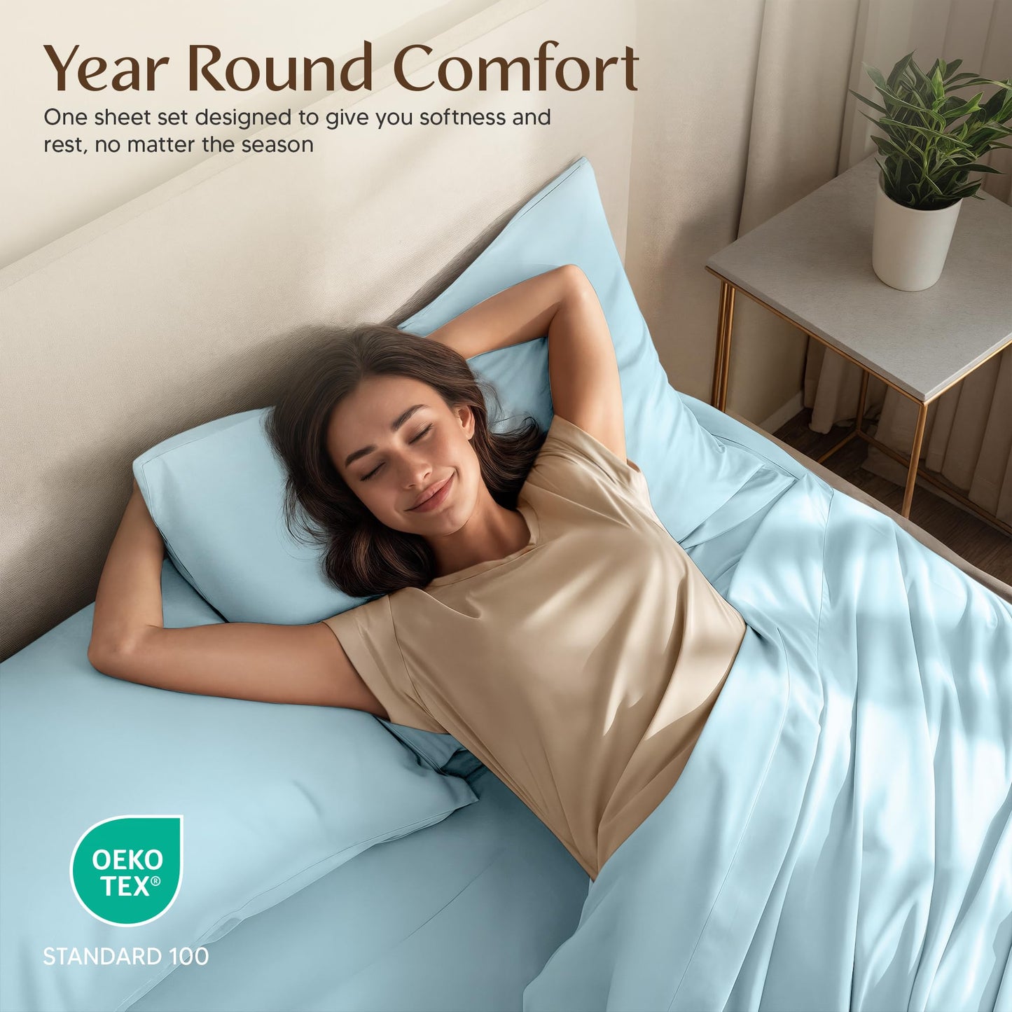 Utopia Bedding Queen Size Sheet Set – 4 Piece Bed Sheets, Soft and Breathable Microfiber, Includes 1 Fitted Sheet, 1 Flat Sheet and 2 Pillowcases – Oeko Tex (Ice Blue)