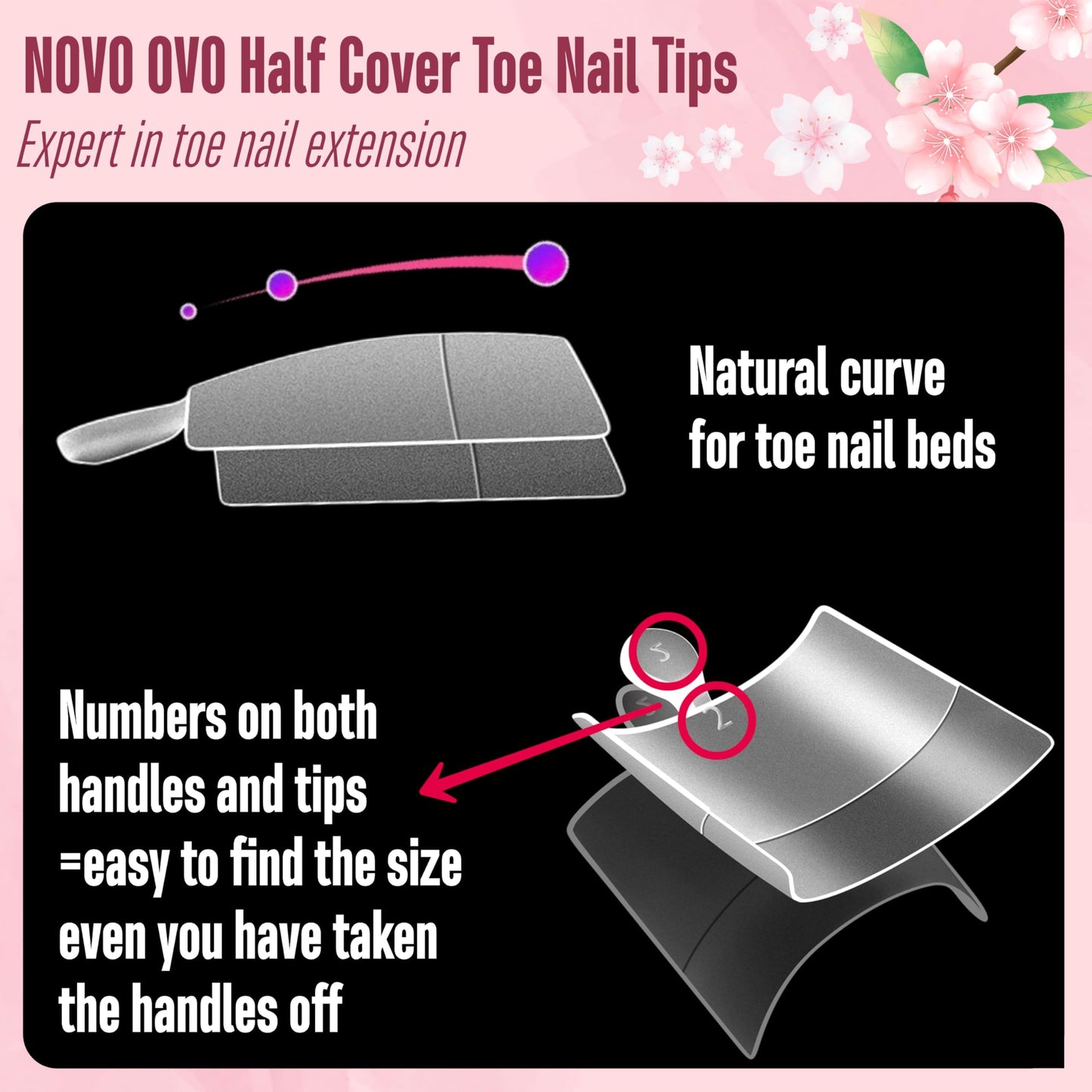 NOVO OVO Fake Toe Nail Tips, Soft Gel Toenail Extension, Half Cover Prefiled Square Clear Double Matte C Curve Longtoes Claw for Pedicure Acrylic Press on for Salon, Toenails x 15 Sizes 240 Pcs in Box