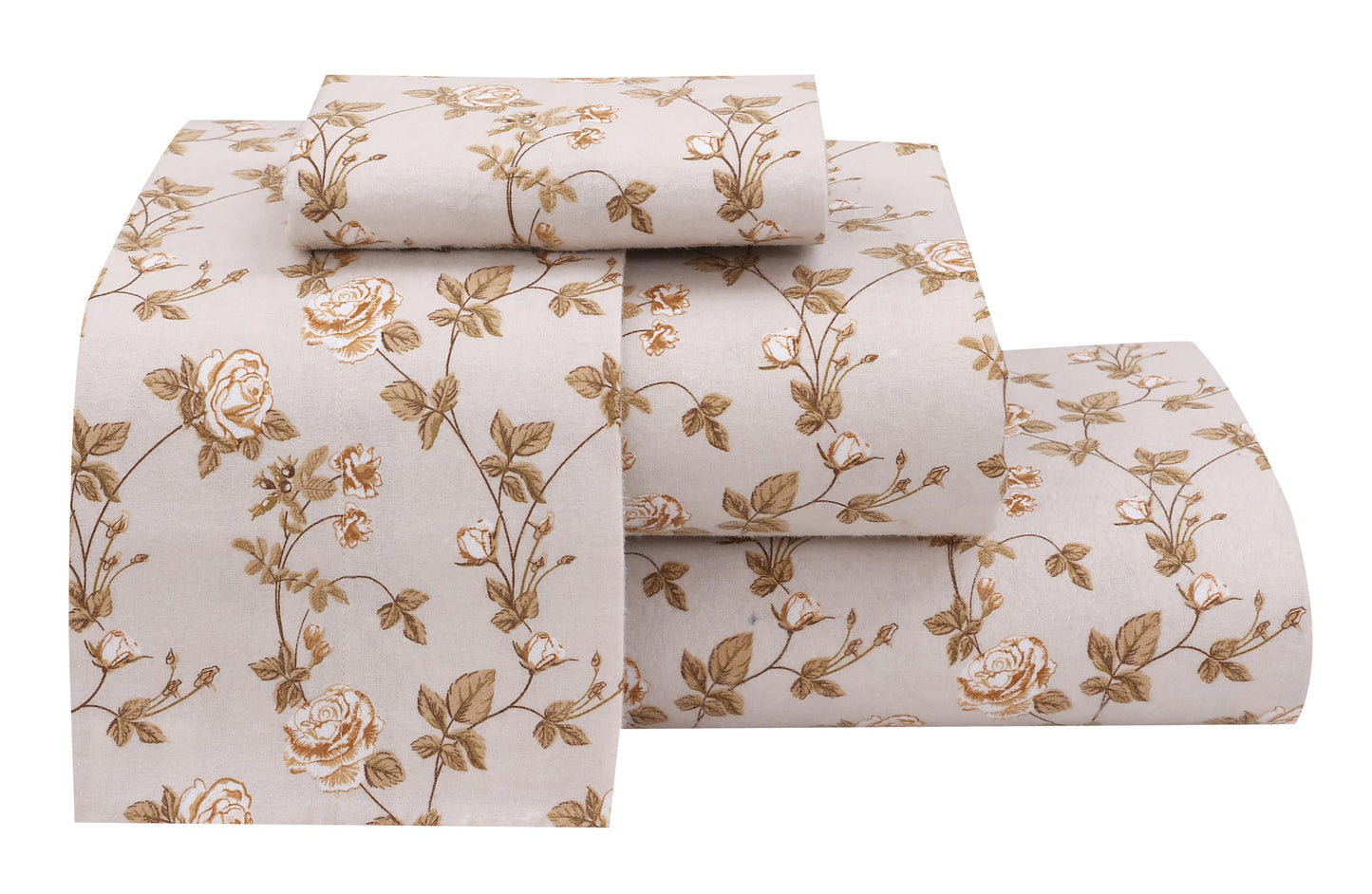 RUVANTI Flannel Sheets Queen Size - 100% Cotton Double Brushed Bed Sheets, Deep Pockets 16 Inches Queen Sheet Set, All Seasons Breathable & Extra Soft - Warm & Cozy, 4 Piece, Dazzale