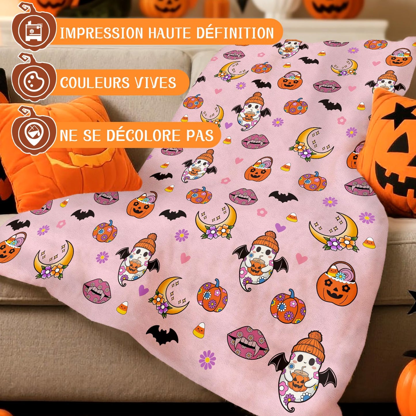 Bemaystar Christmas Blanket - Pumpkin Blanket Christmas Throw Blanket Gifts for Kids Girls Boys Teens Kids Women Birthday Anniversary Fleece 50X60 Inch