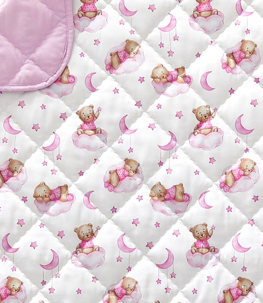 Bear Toddler Comforter - Down Alternative Toddler Microfiber Comforter - Lightweight & Warm Baby Quilt Blanket - Soft & Breathable - Kids Duvet Insert for Crib & Stroller - Machine Washable - 39x47