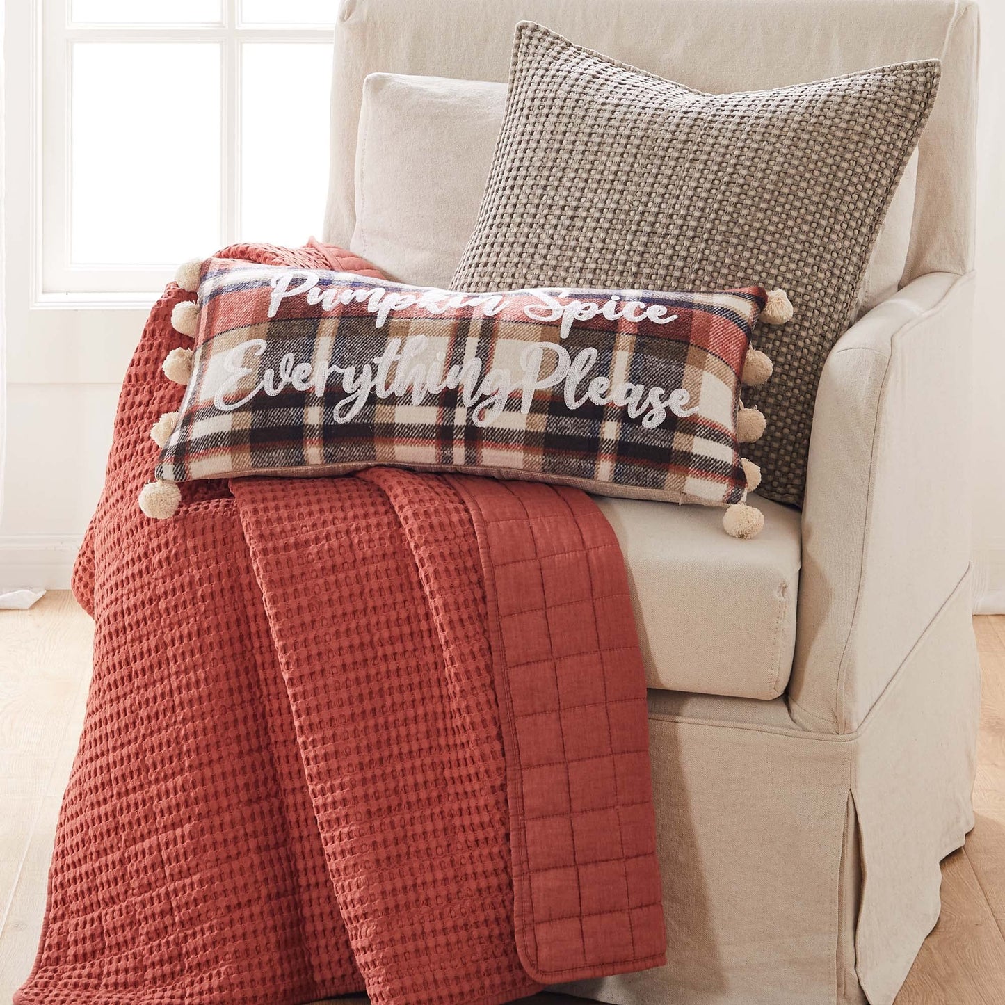 Levtex Home - Mills Waffle - Throw - Adobe Cotton Waffle - Throw Size 50 x 60in.