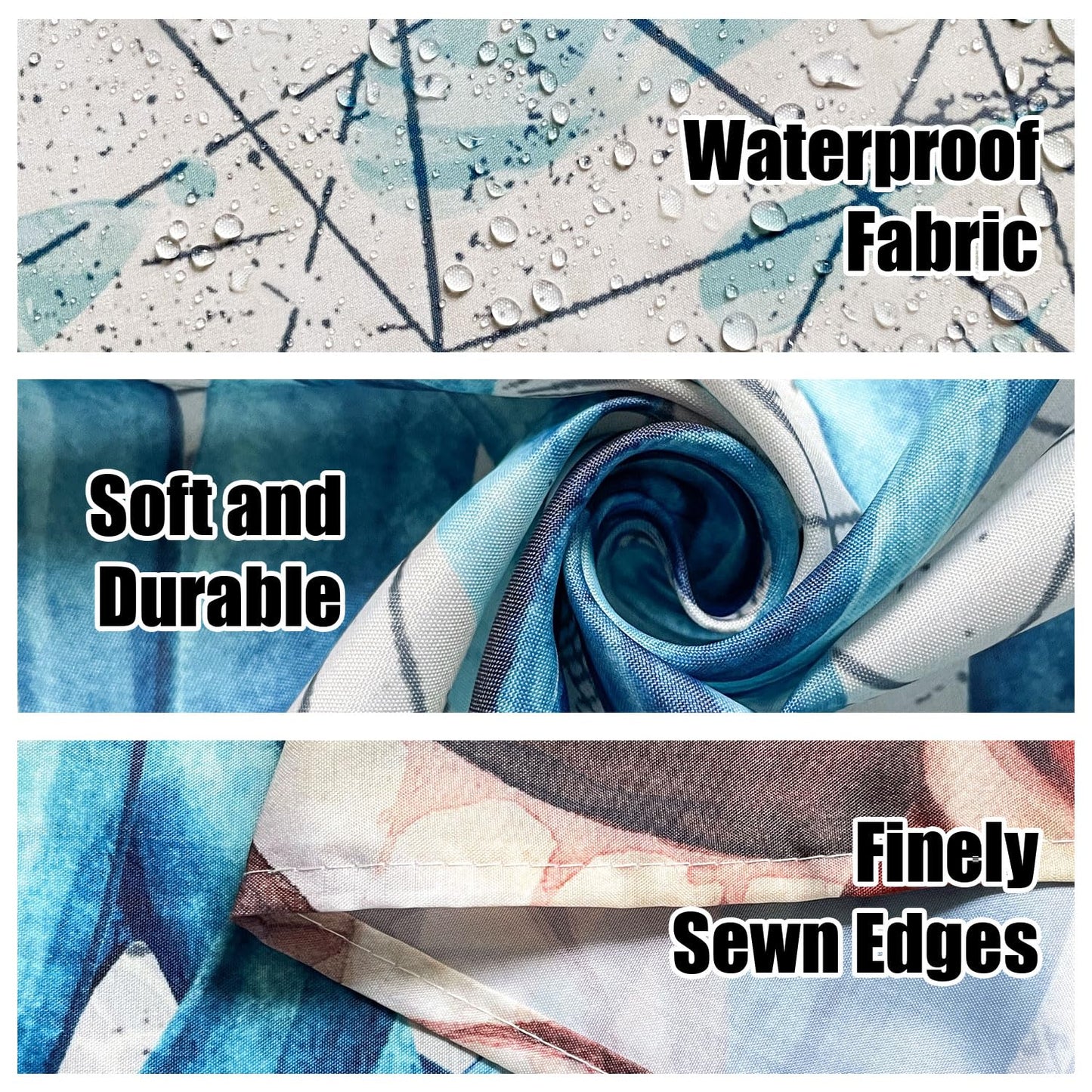 AMLabubu Blue Sea Turtles Nautical Shower Curtain Set, Ocean Beach Boho Bathroom Decor, Polyester Cloth Fabric Bath Curtain with 12 Hooks 72" W x 72" L