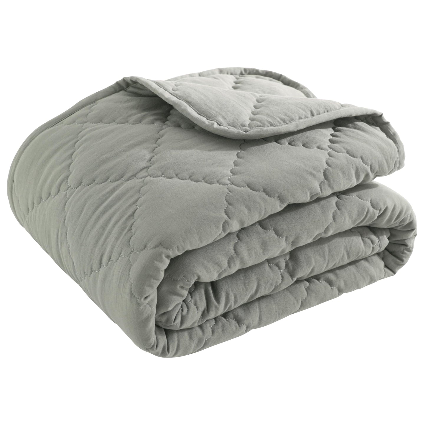 BEDSUM Toddler Comforter, Brushed Microfiber Crib Blanket - All Season Quilted Down Alternative Nursery Bedding - Lightweight Baby Blanket for Stroller & Nap, 39x47, Smoke Grey