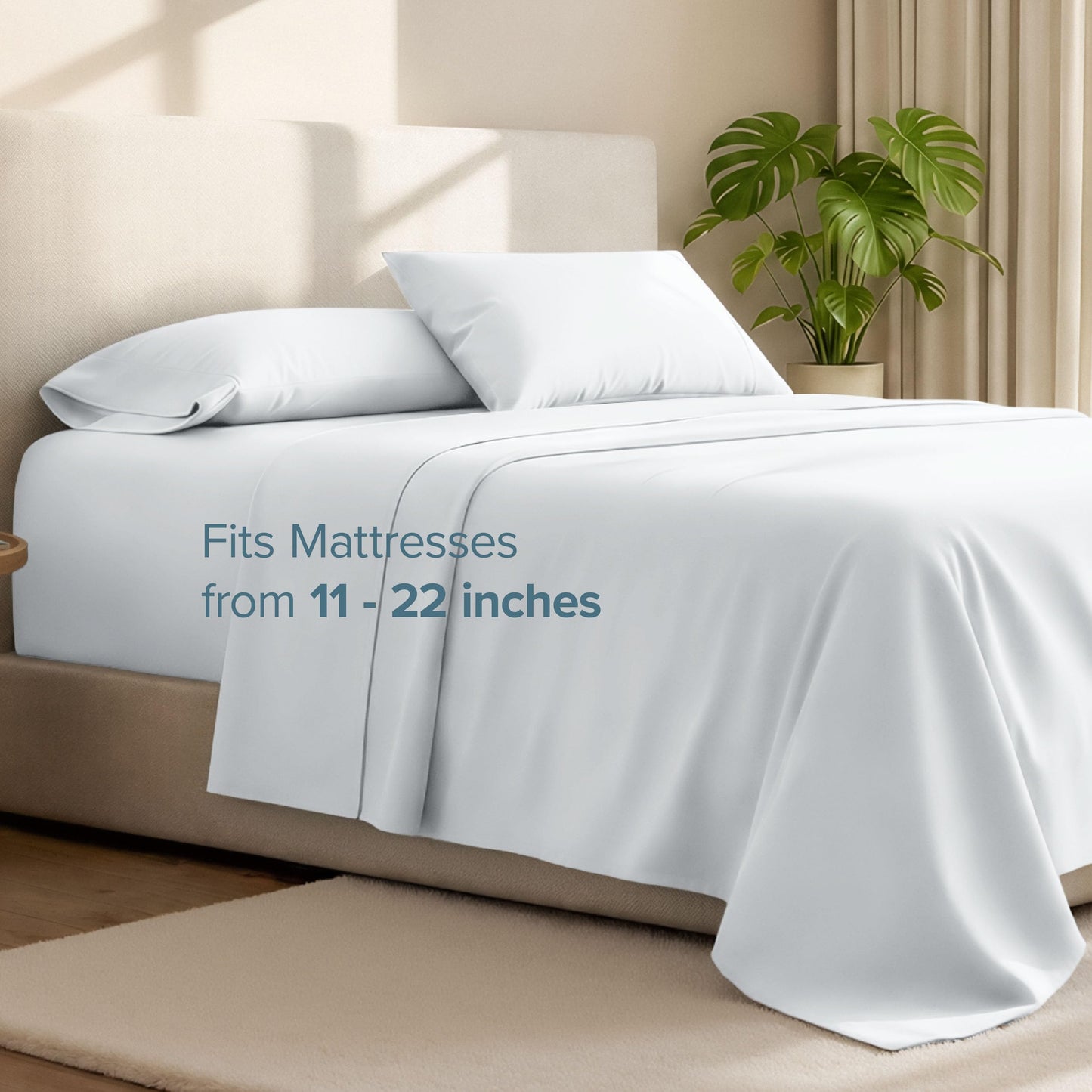 Bare Home Twin XL Sheet Set - 22" Deep Pockets - College Dorm Size - Luxury 1800 Ultra-Soft Microfiber Twin Extra Long Bed Sheets - Easy Fit - Extra Soft - 3 Piece Set - Bed Sheets (Twin XL, White)