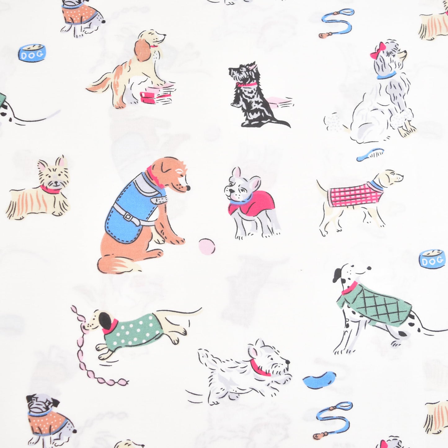 Scientific Sleep Puppy Dog 100% Cotton 4 Pcs Full Bed Sheet Set Kids Toddler Teen, Flat Sheet & Fitted Sheet & Pillowcase Girls Boys Bedding Set (Full, Dogs)