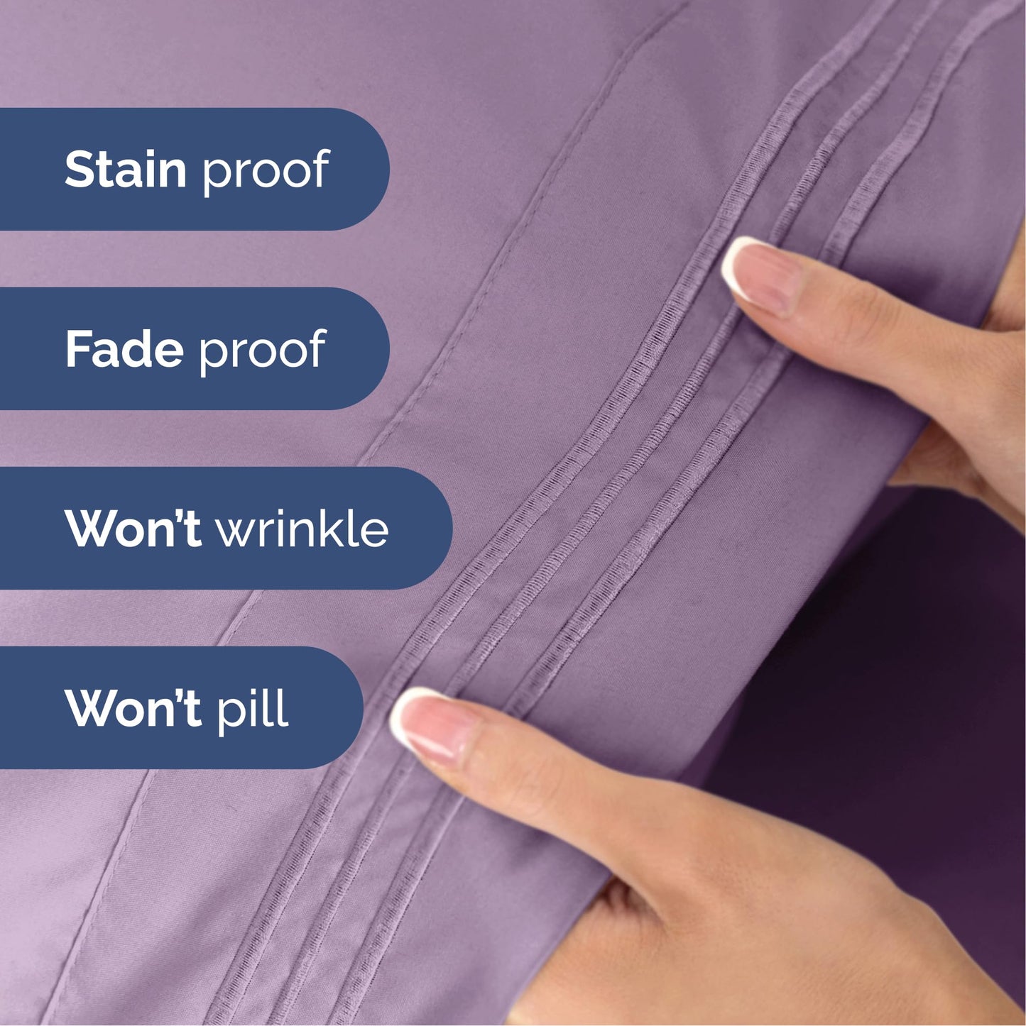 Queen Size 4 Piece Sheet Set - Ultra Soft & Cooling Bed Sheets - Fits 8 Inch to 16 inch Mattress - Wrinkle & Fade Free with Deep Pockets - Easy-Fit, Breathable & Comfy - Hotel Luxury Bedding - Lilac
