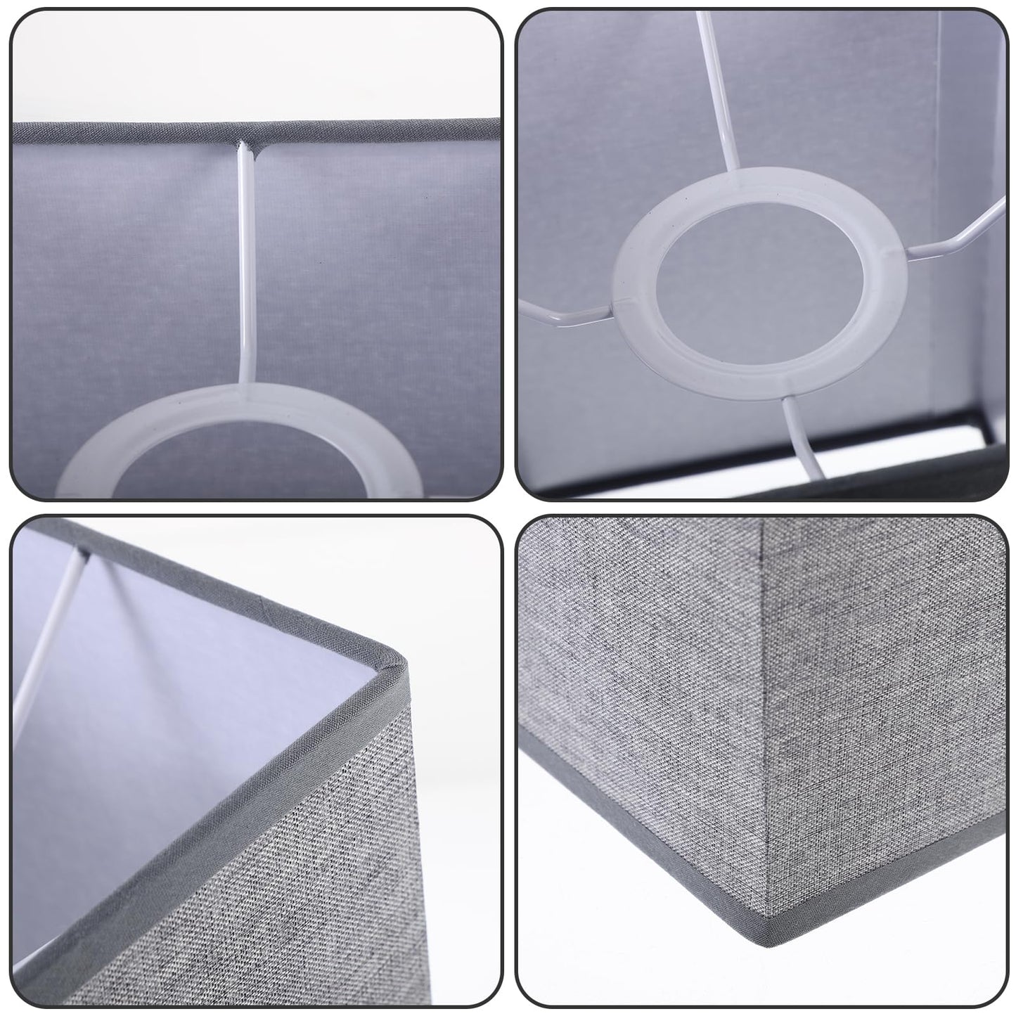 Baluue Square Lamp Shade 7.87X5.51X5.51 Inch Linen Light Cover for Floor and Table Lamps Soft Diffused Lighting Eye Protection Bedroom Living Room