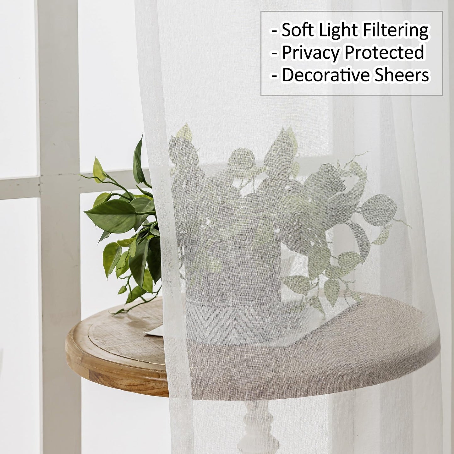 White Sheer Curtains Drapes 94 Inches Long 2 Panels Pinch Pleat Thin Gauze